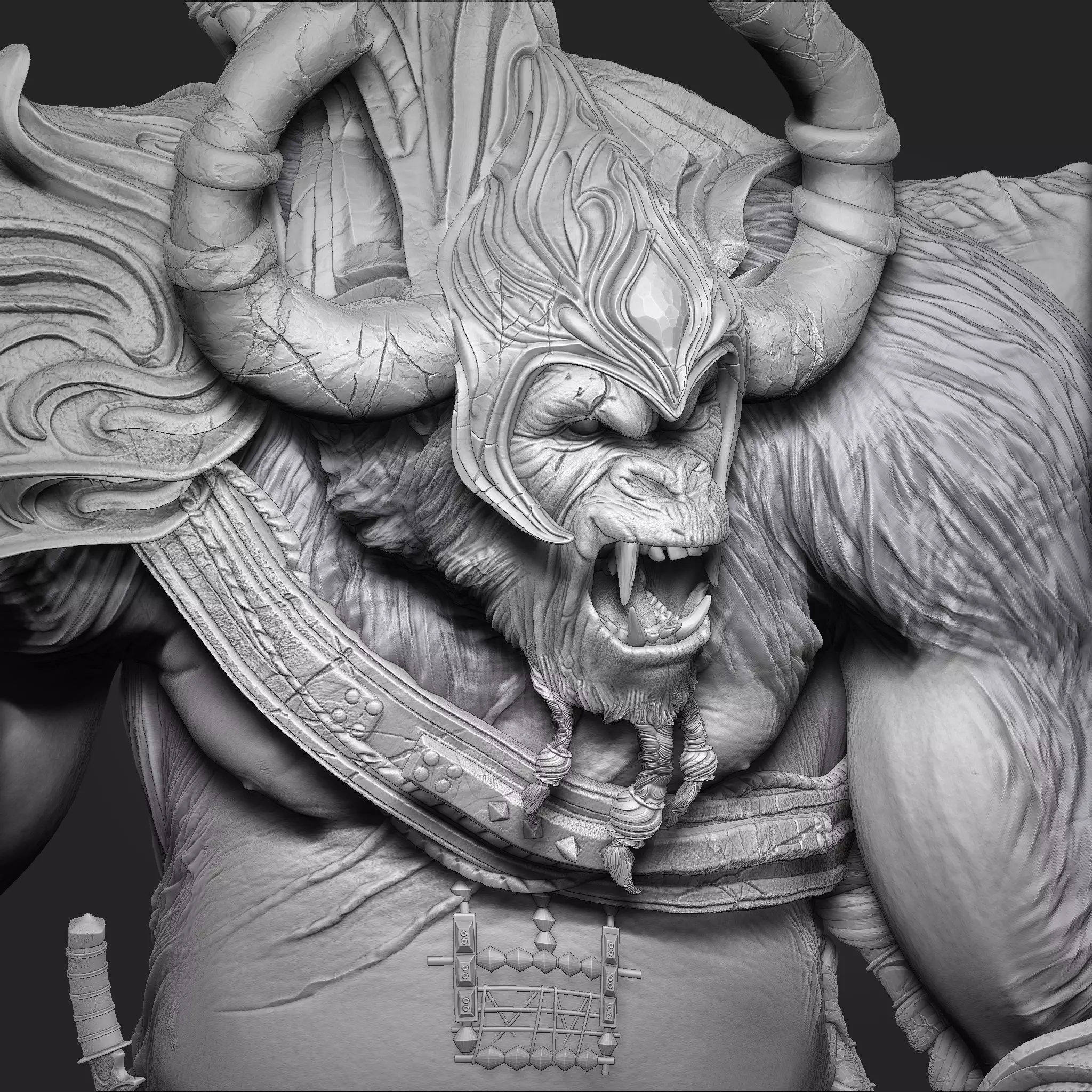 Monkey Warrior 3d Print STL 3D print model_12