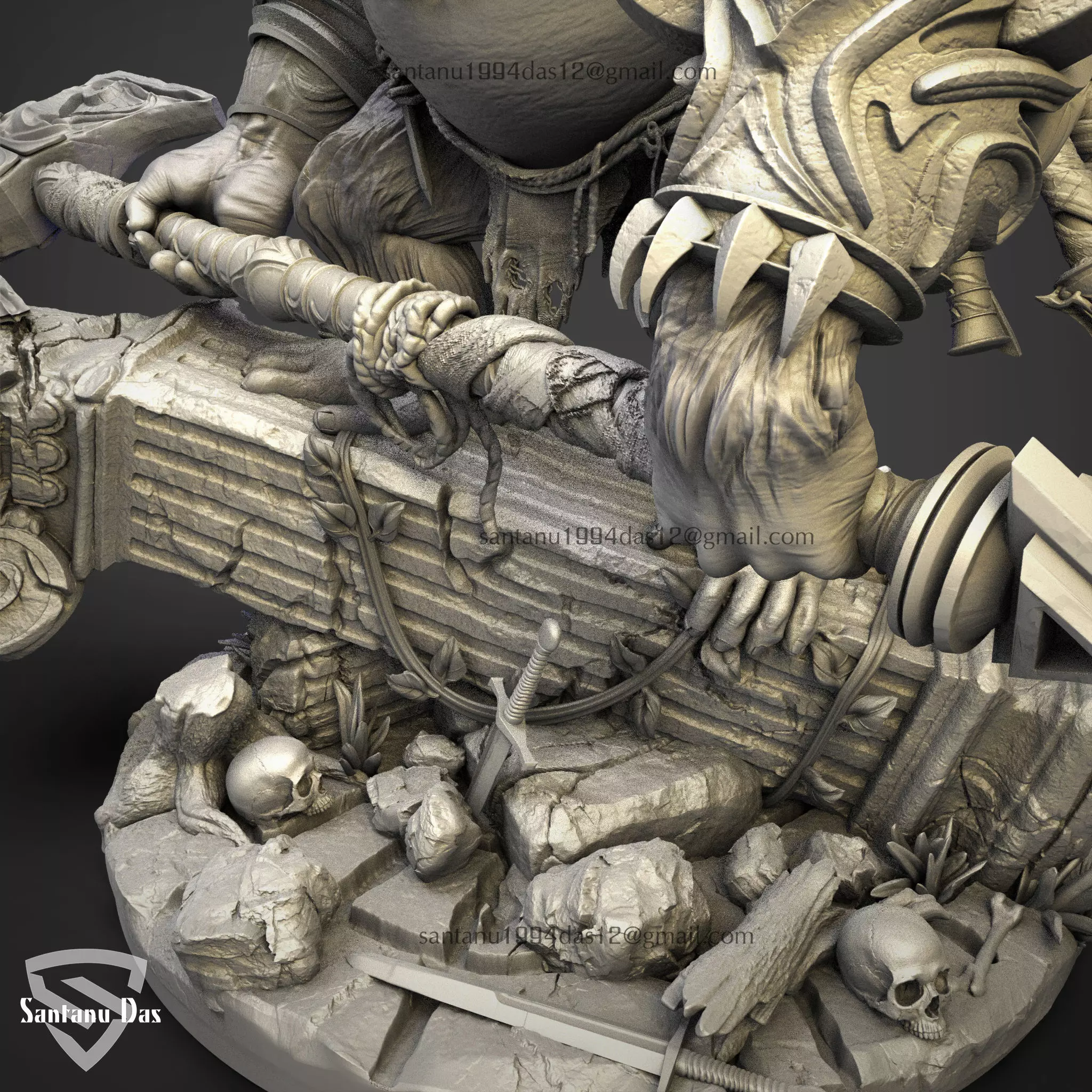 Monkey Warrior 3d Print STL 3D print model_5