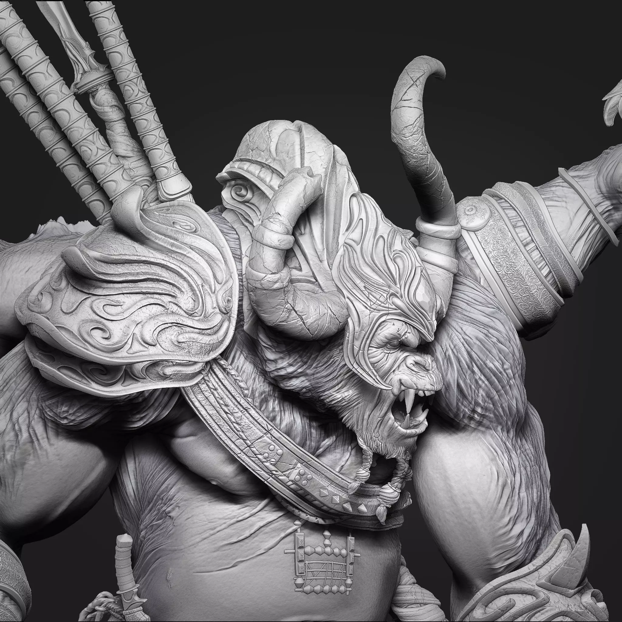 Monkey Warrior 3d Print STL 3D print model_18