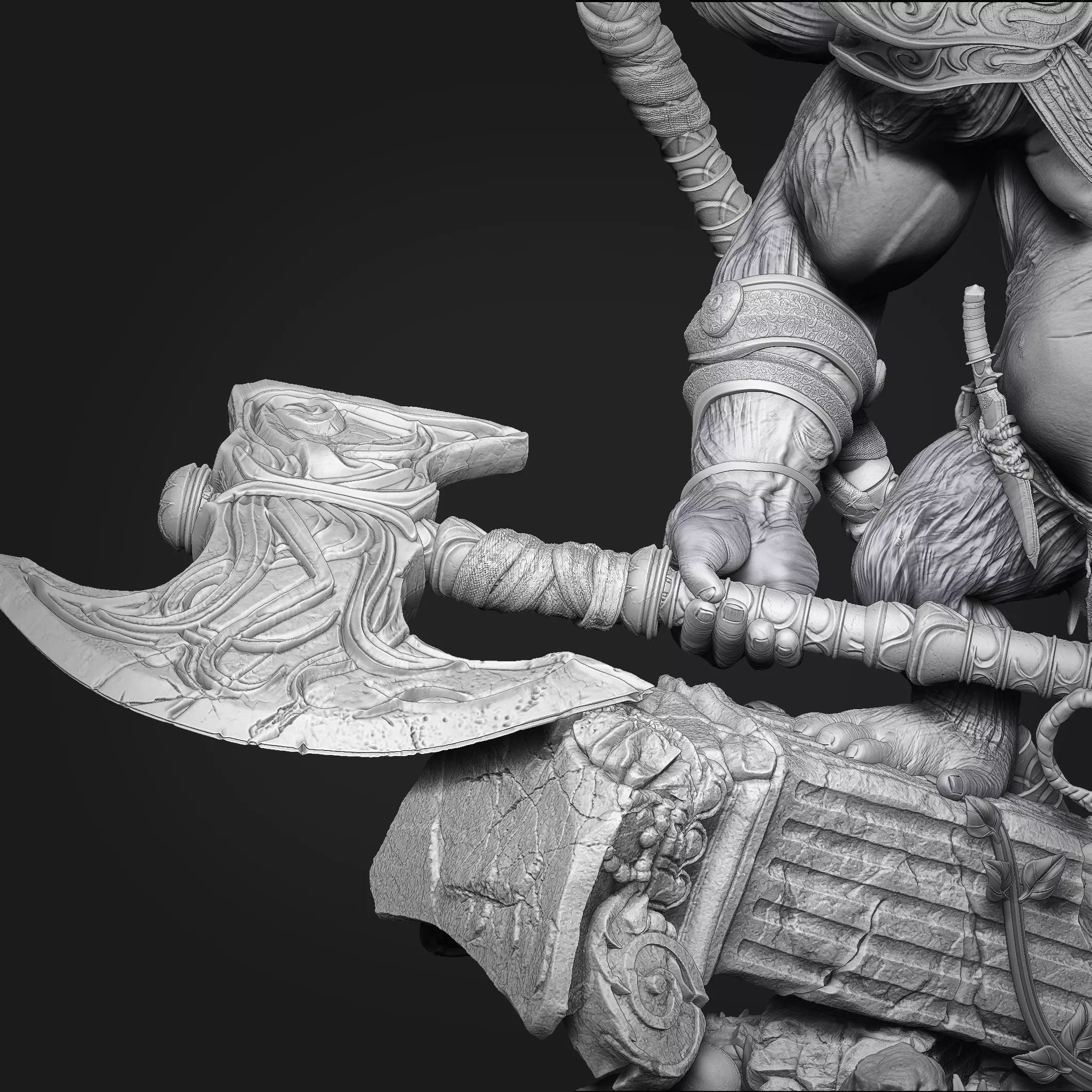 Monkey Warrior 3d Print STL 3D print model_14