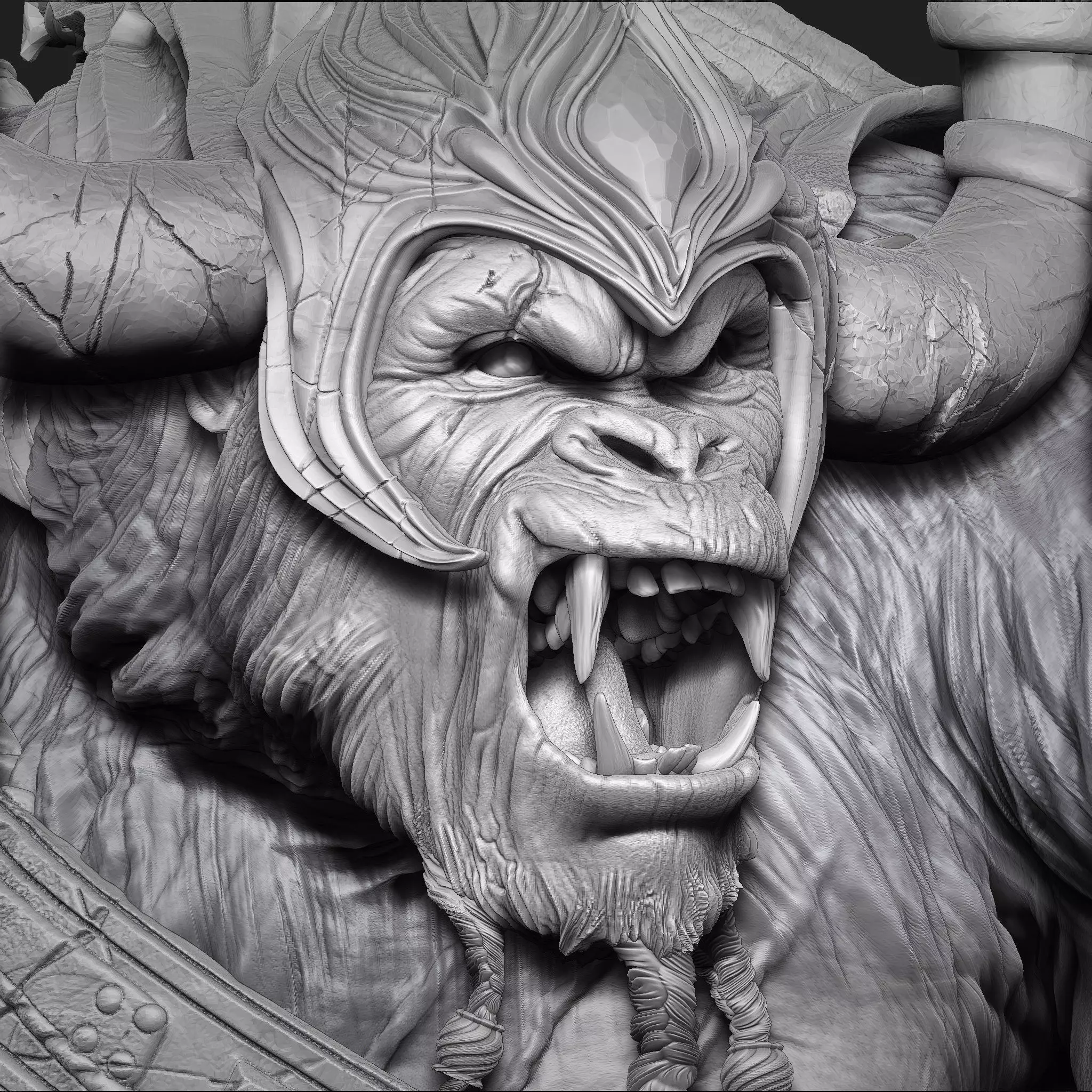 Monkey Warrior 3d Print STL 3D print model_13