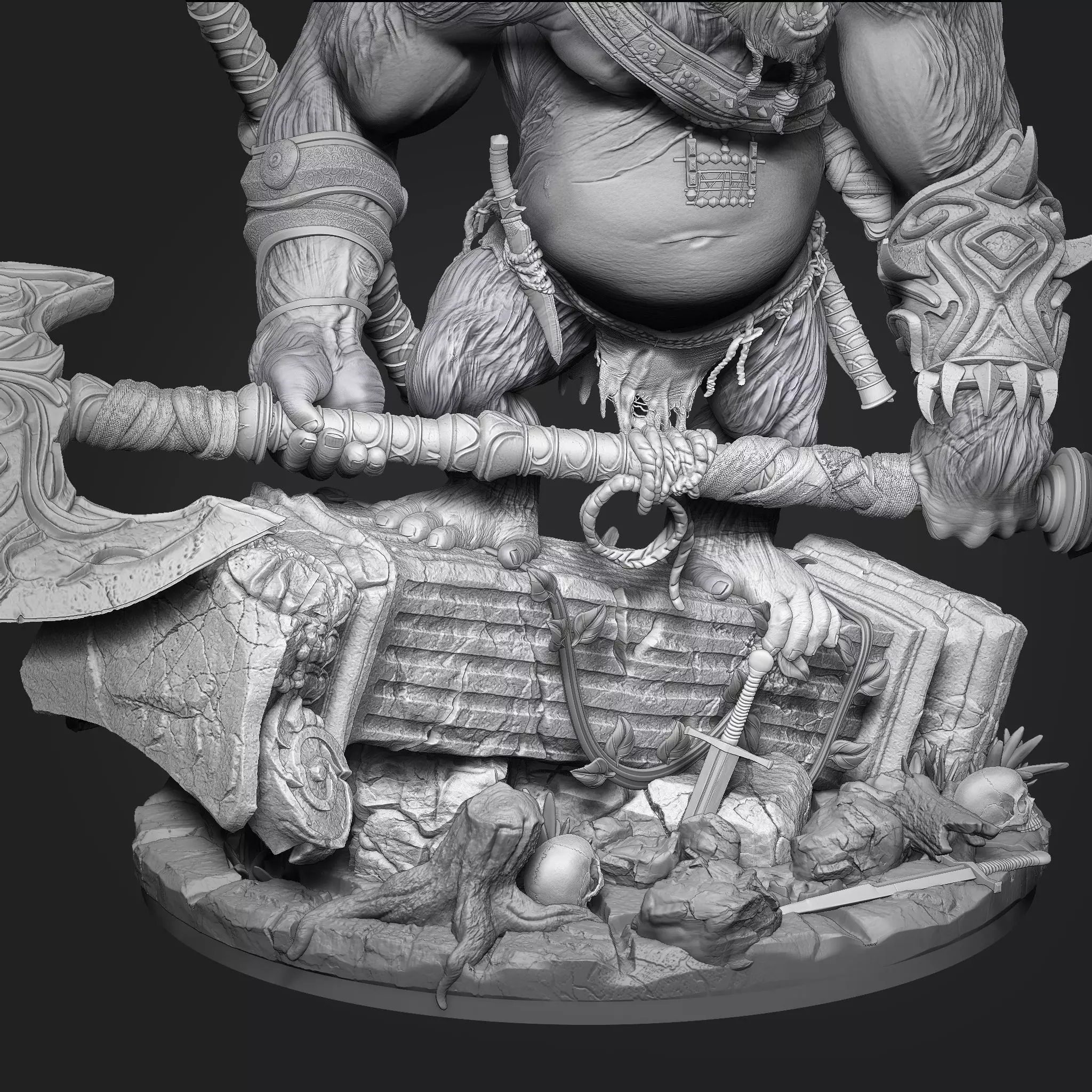 Monkey Warrior 3d Print STL 3D print model_16