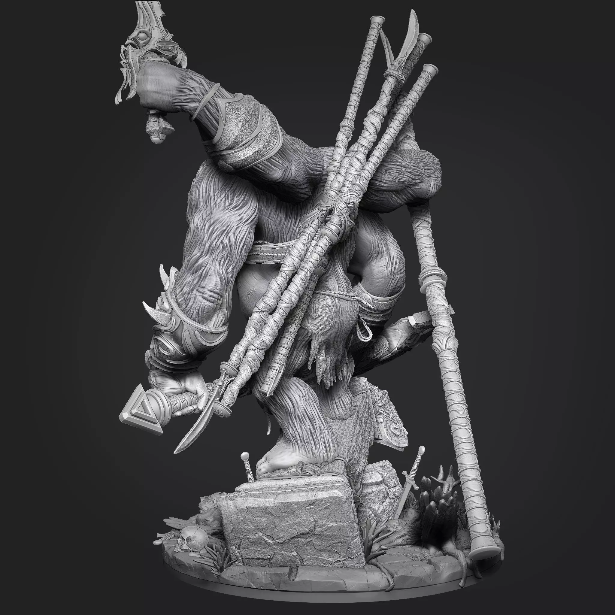 Monkey Warrior 3d Print STL 3D print model_11