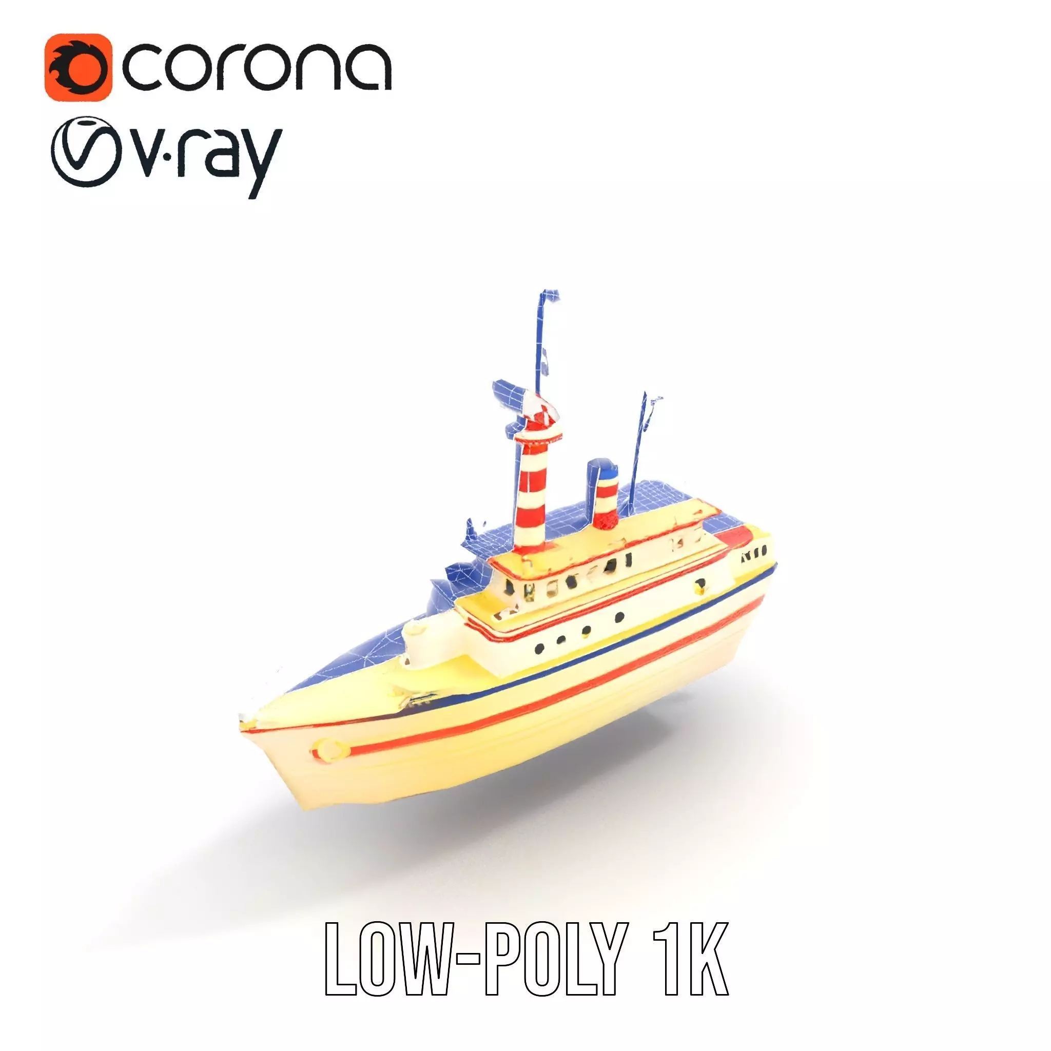 Colorful Toy Ship model pack Low-poly 3D model_28