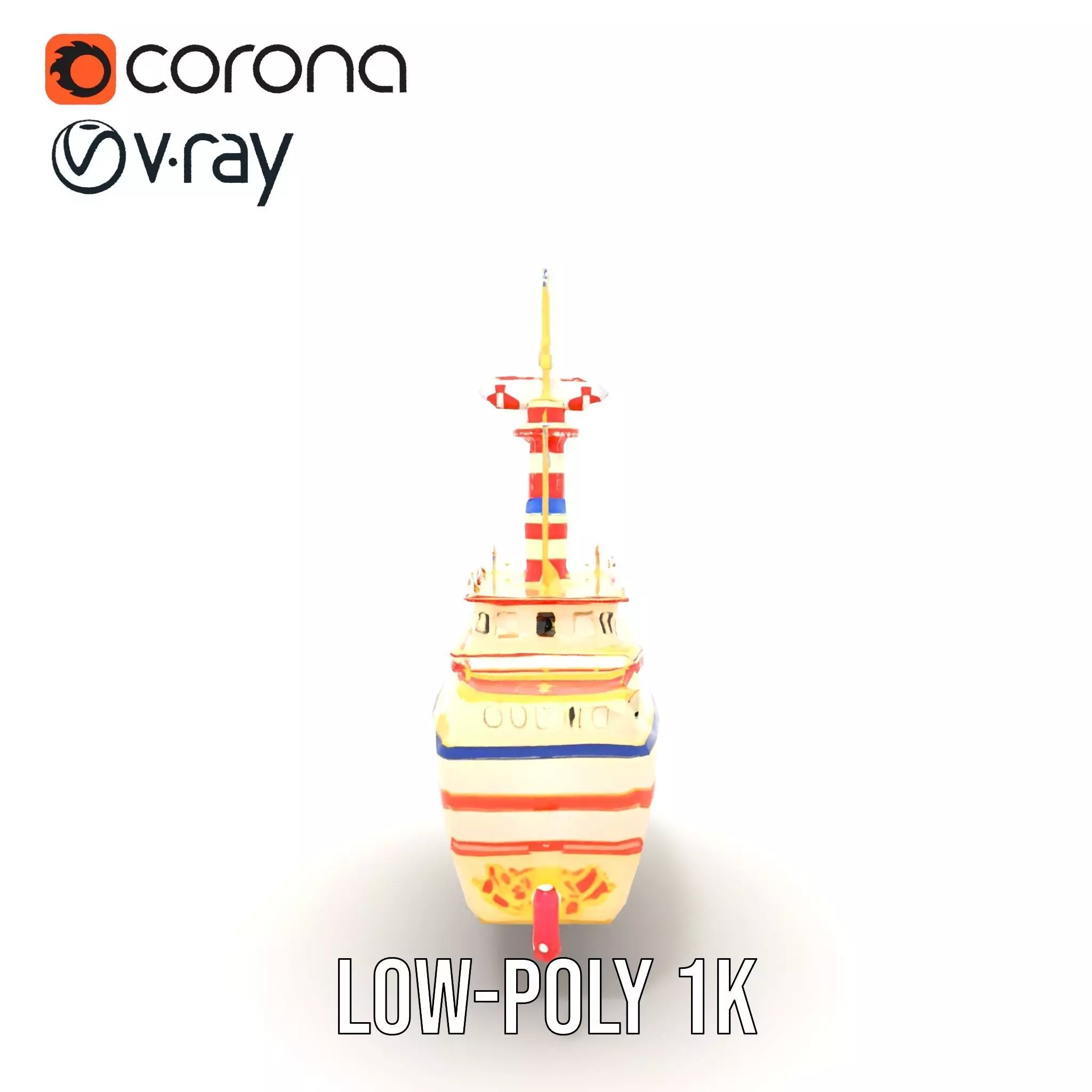 Colorful Toy Ship model pack Low-poly 3D model_31