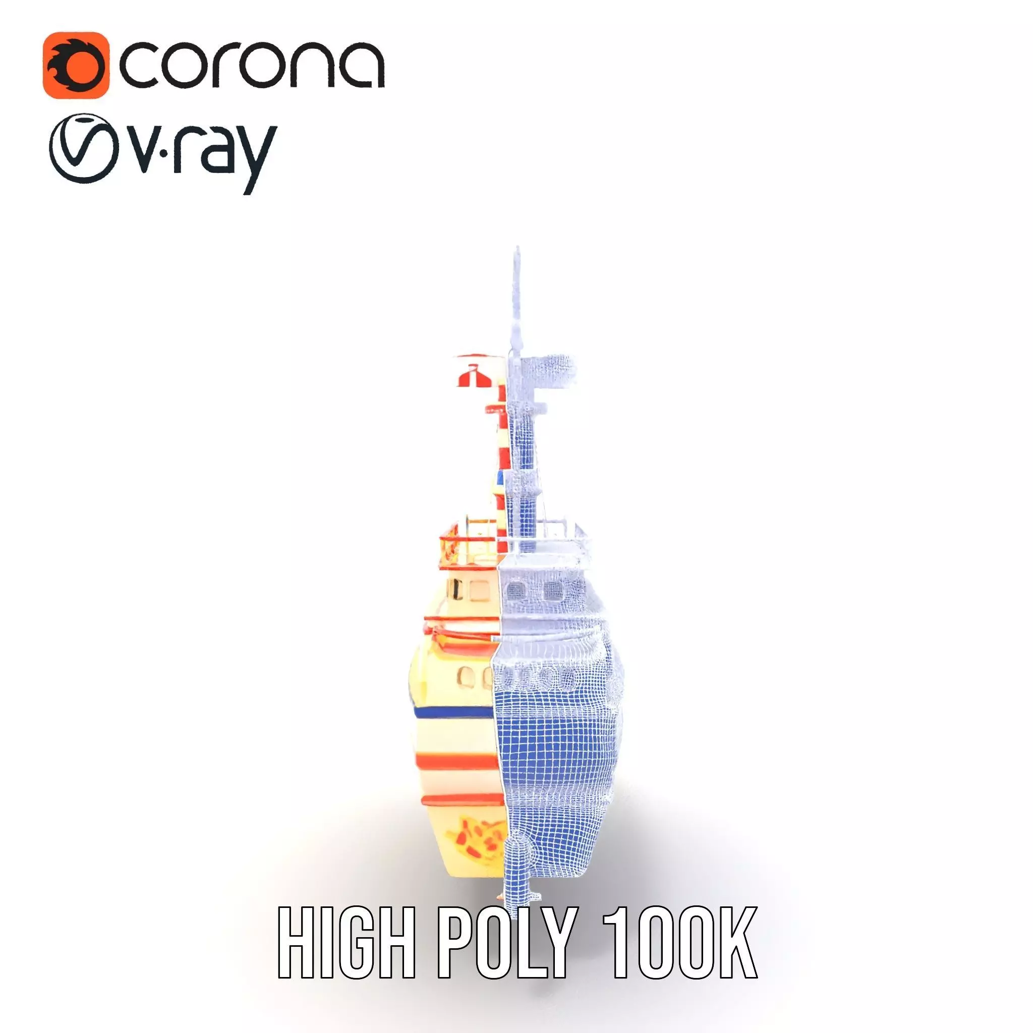 Colorful Toy Ship model pack Low-poly 3D model_20