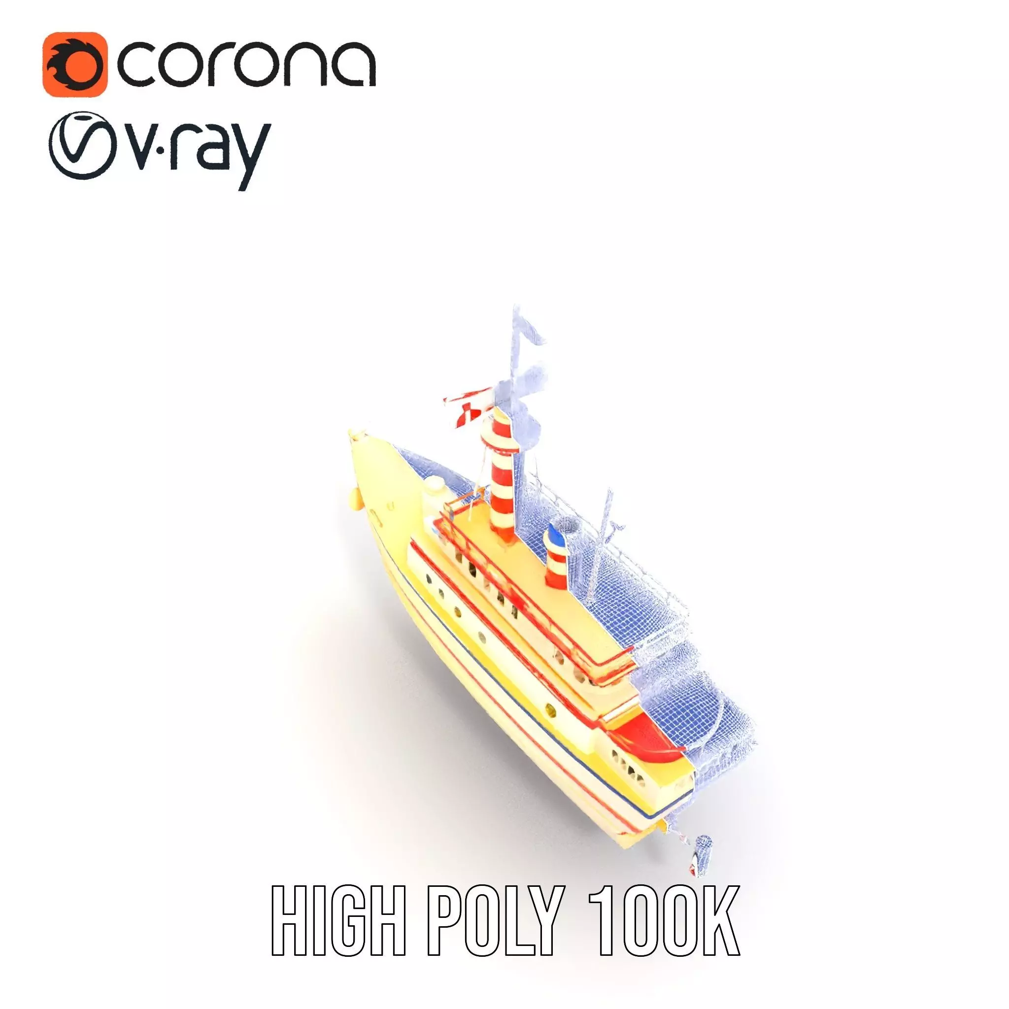 Colorful Toy Ship model pack Low-poly 3D model_33