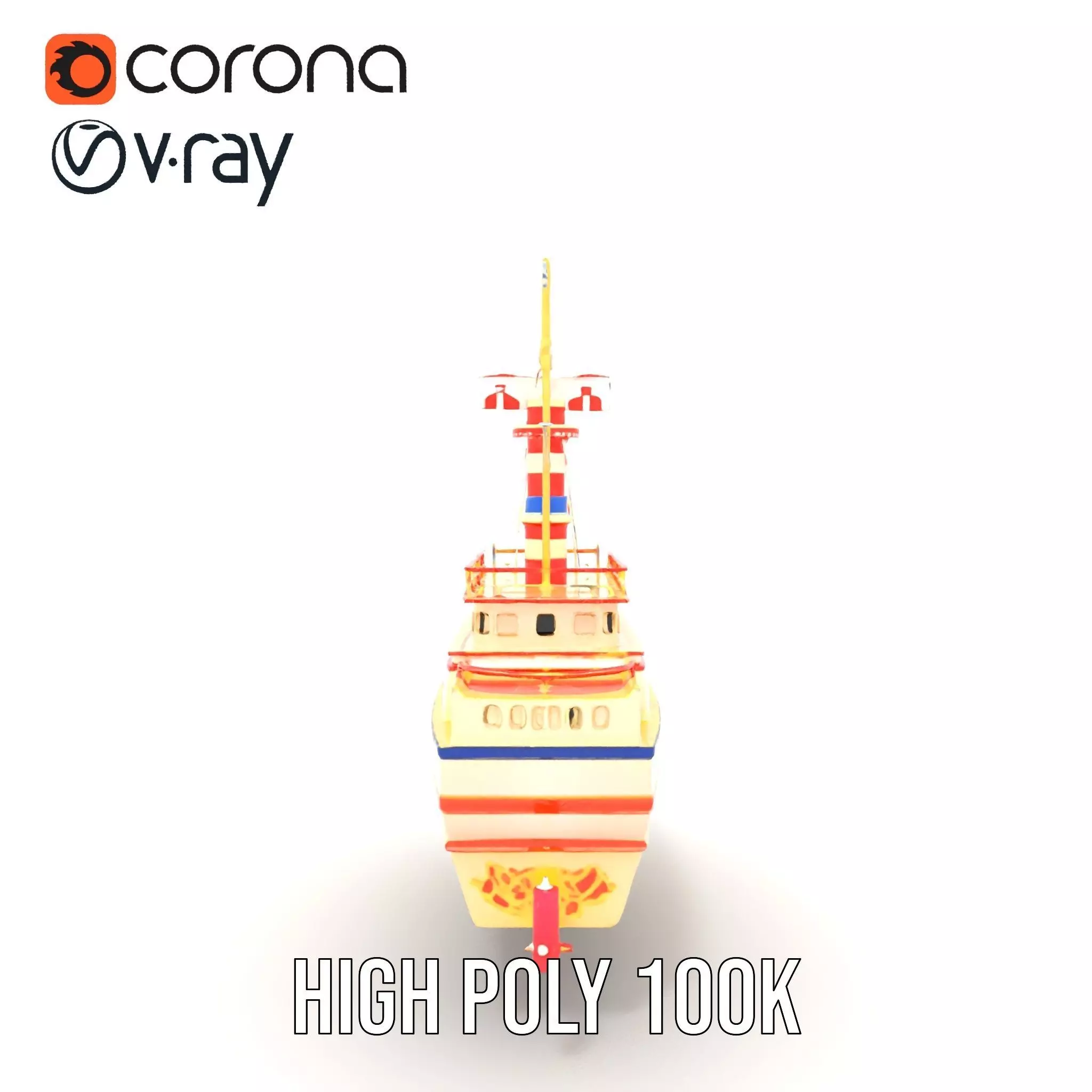 Colorful Toy Ship model pack Low-poly 3D model_17