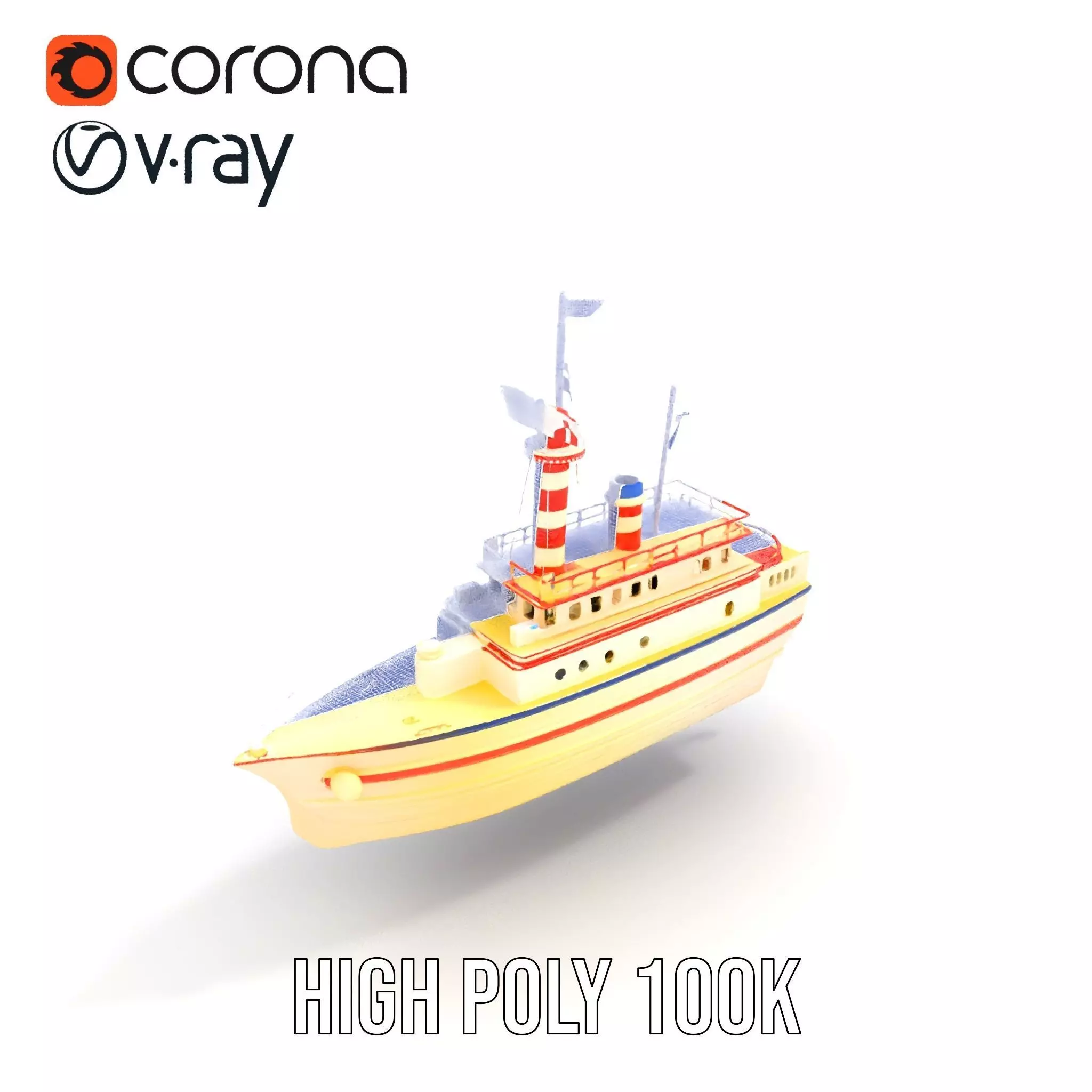 Colorful Toy Ship model pack Low-poly 3D model_29