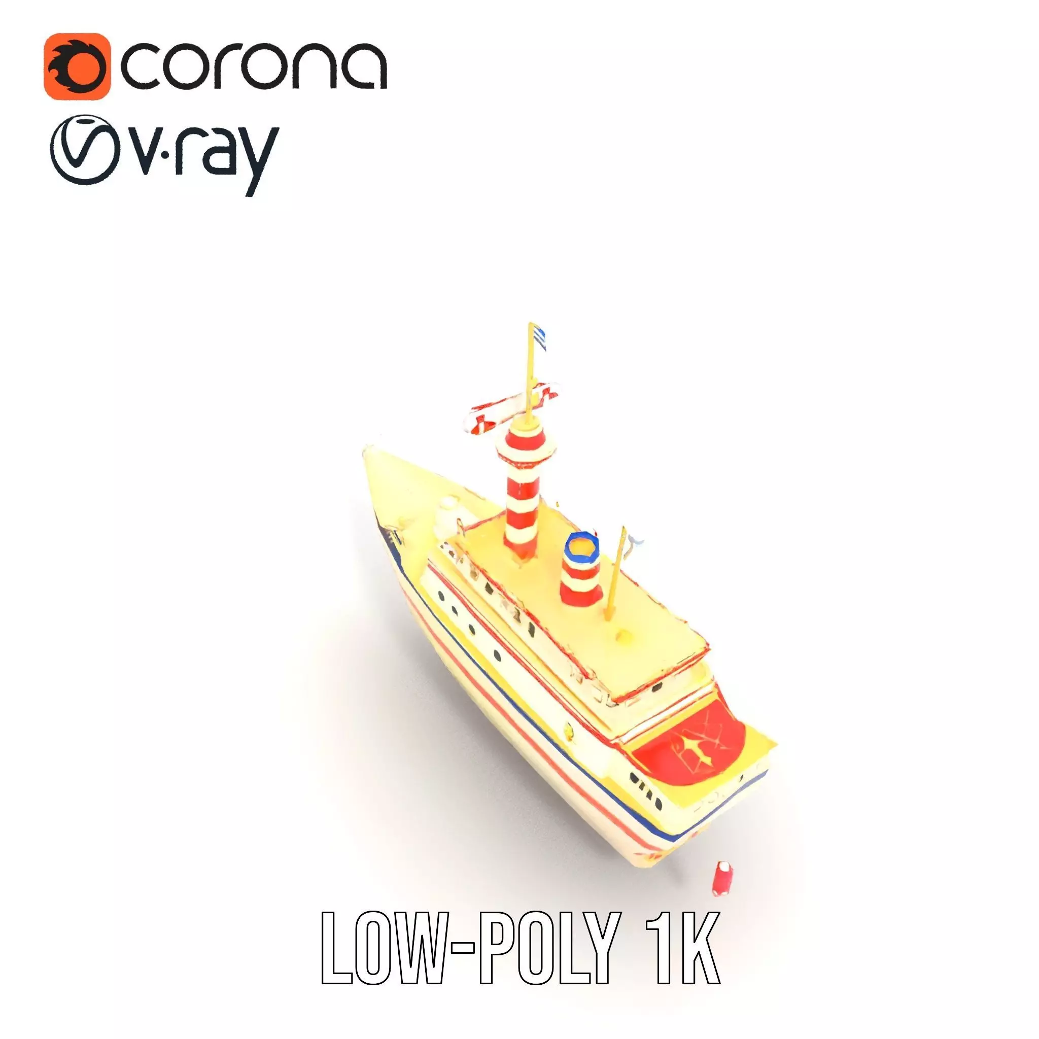 Colorful Toy Ship model pack Low-poly 3D model_12