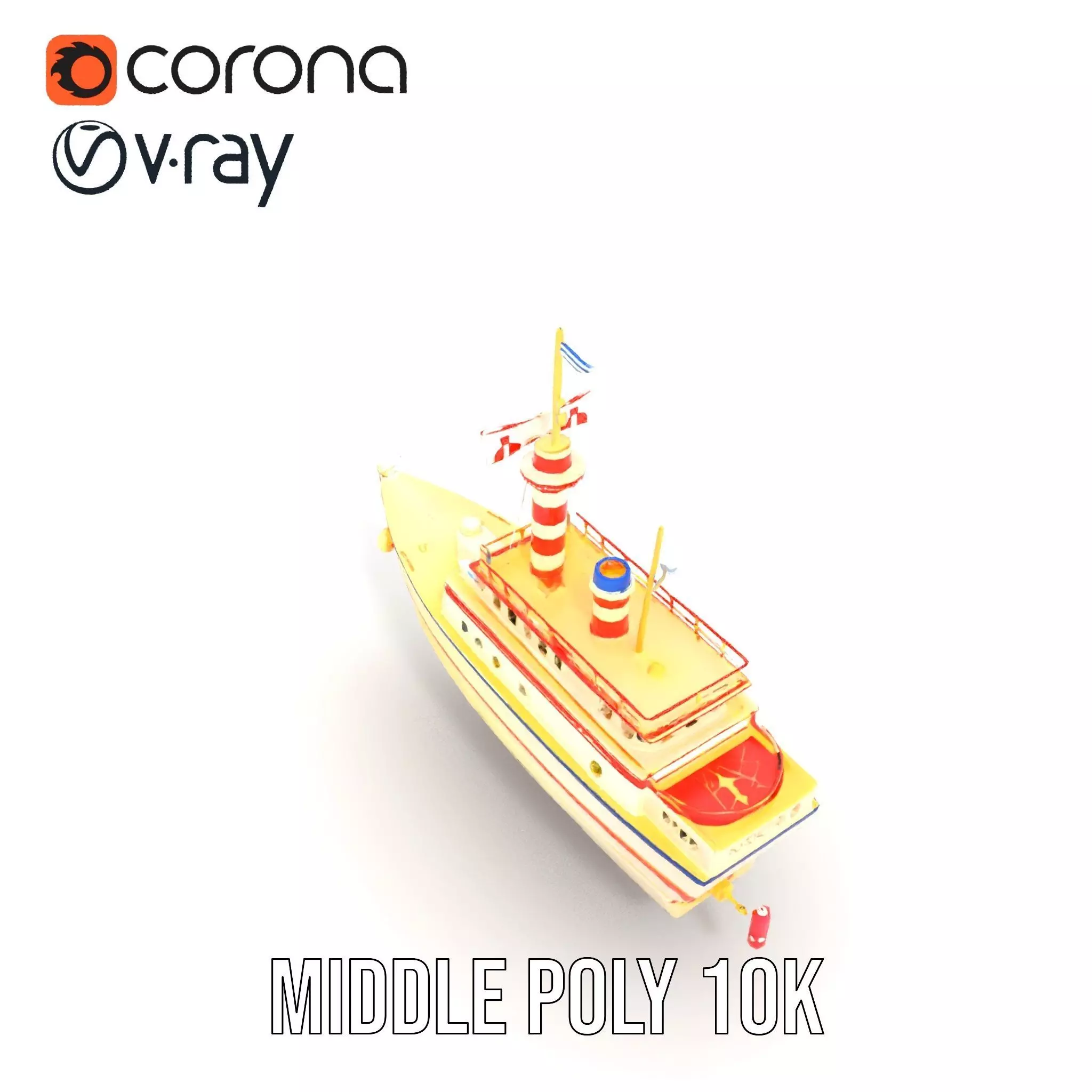 Colorful Toy Ship model pack Low-poly 3D model_24