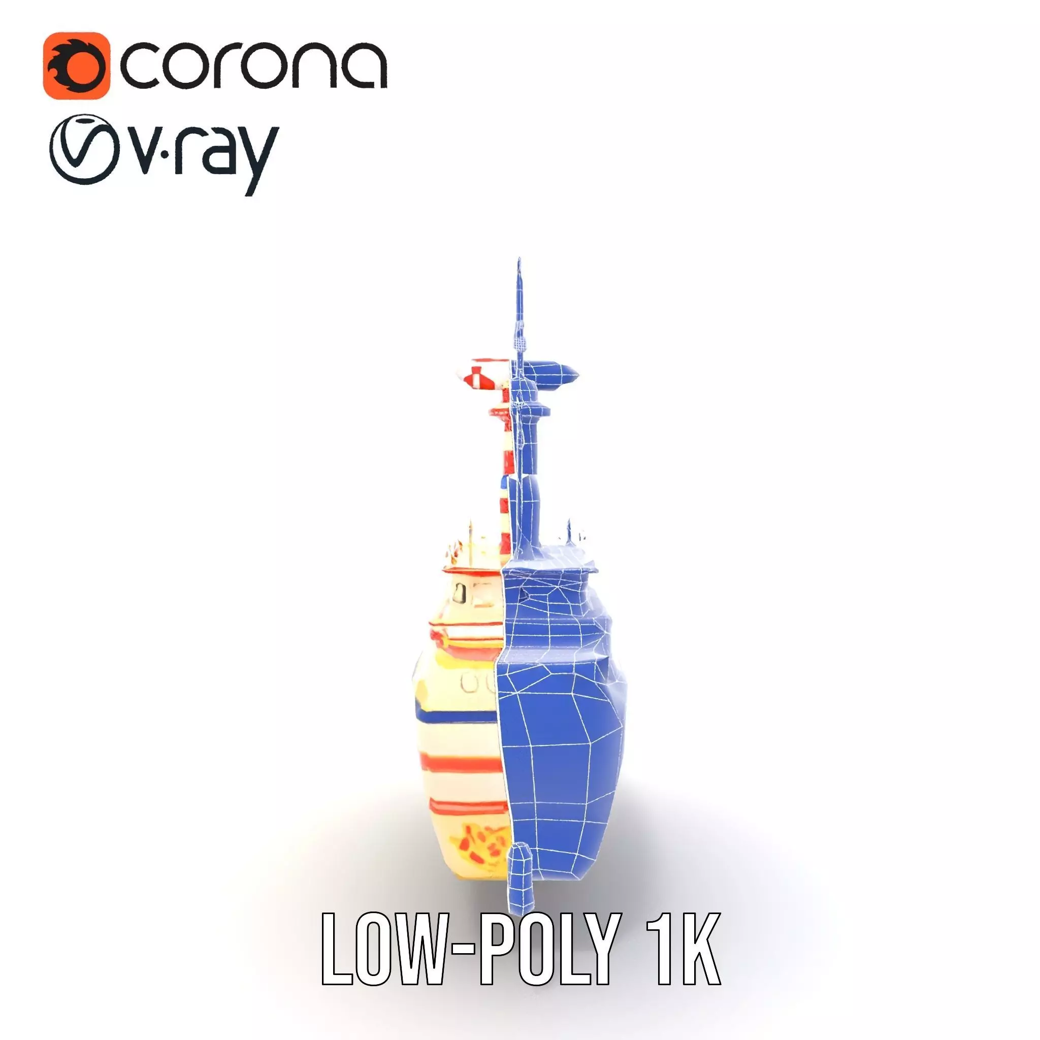 Colorful Toy Ship model pack Low-poly 3D model_22