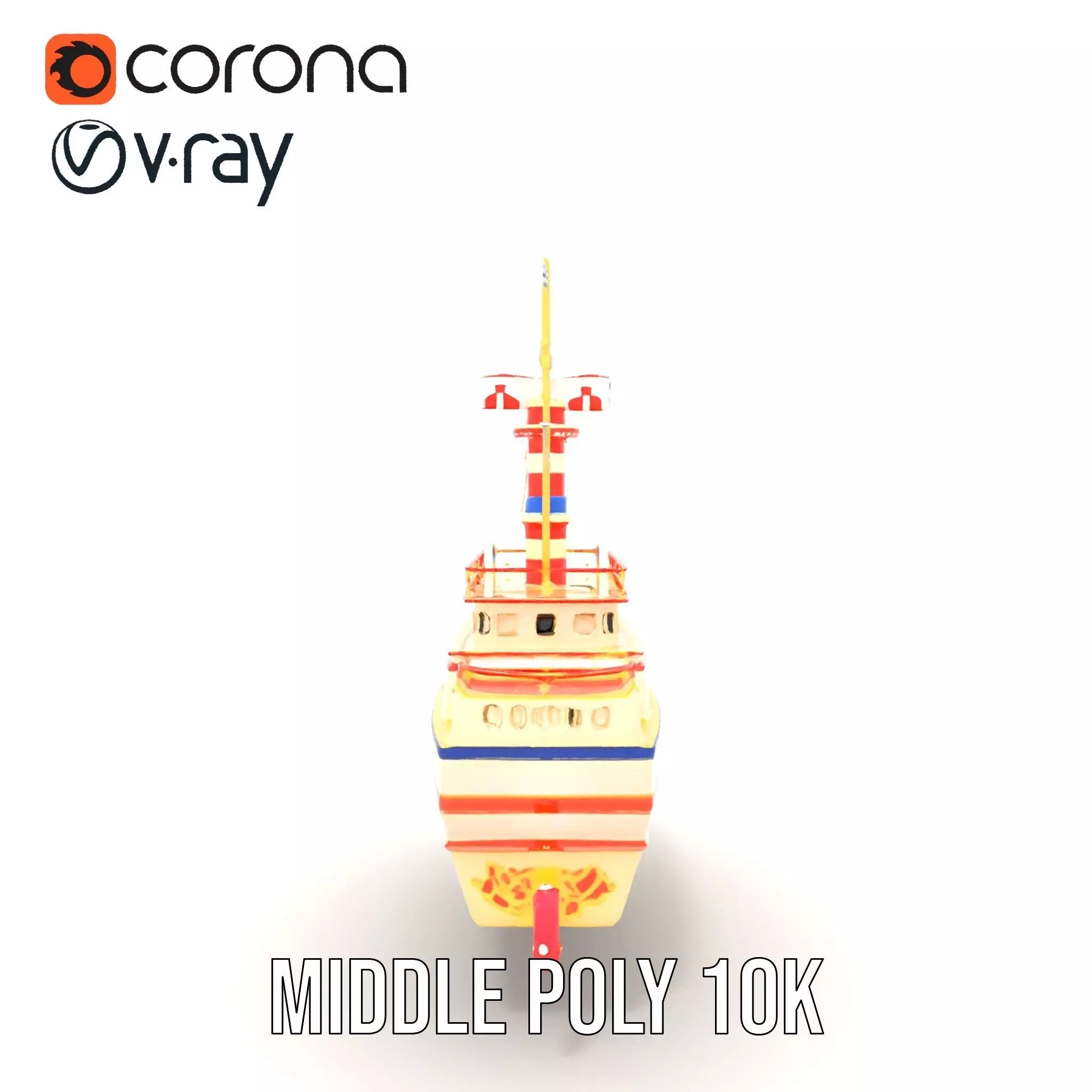 Colorful Toy Ship model pack Low-poly 3D model_15