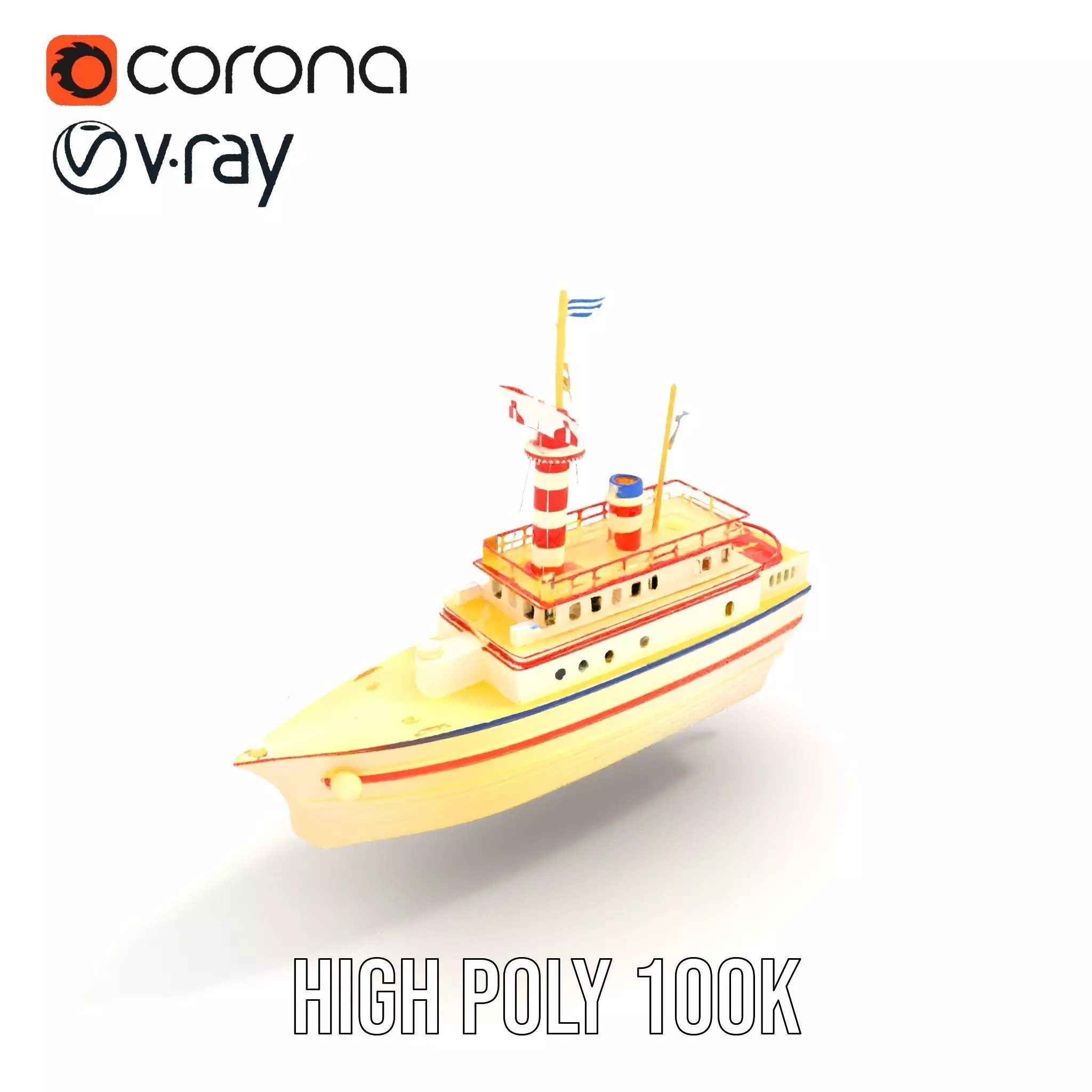 Colorful Toy Ship model pack Low-poly 3D model_32