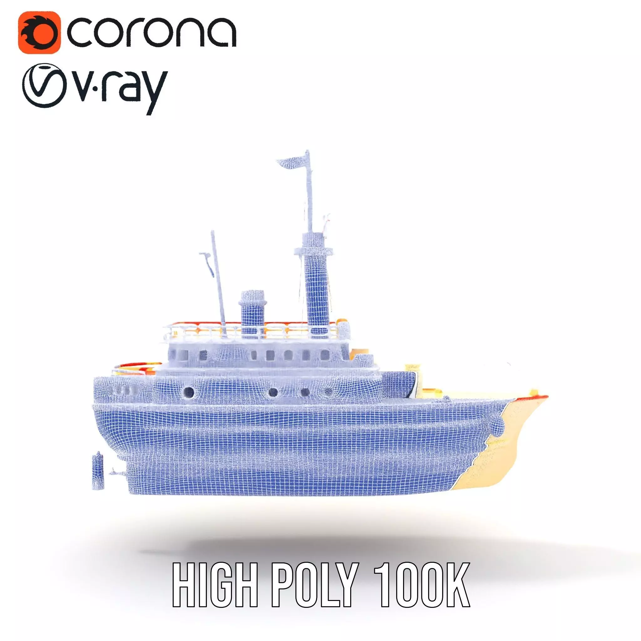 Colorful Toy Ship model pack Low-poly 3D model_34