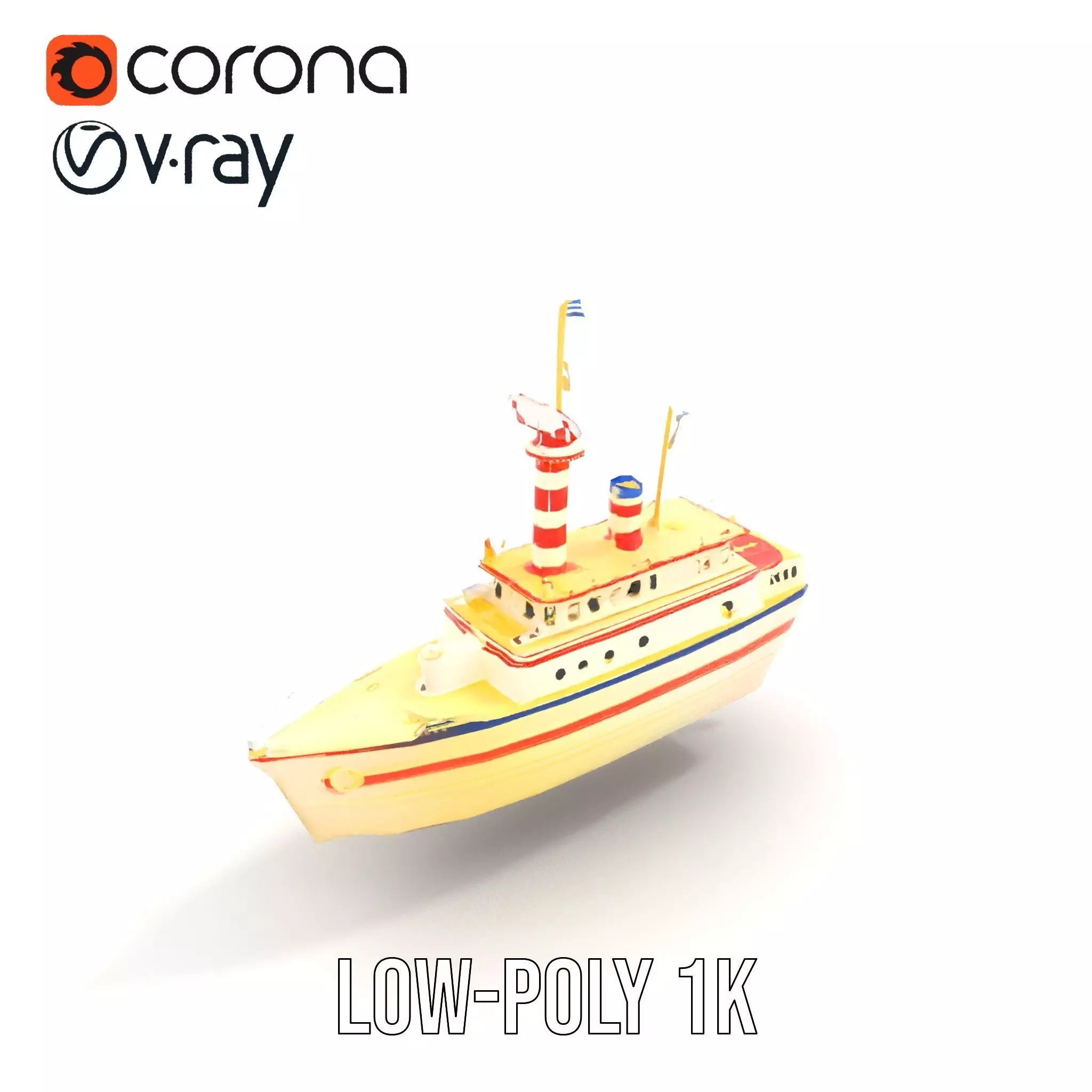Colorful Toy Ship model pack Low-poly 3D model_25