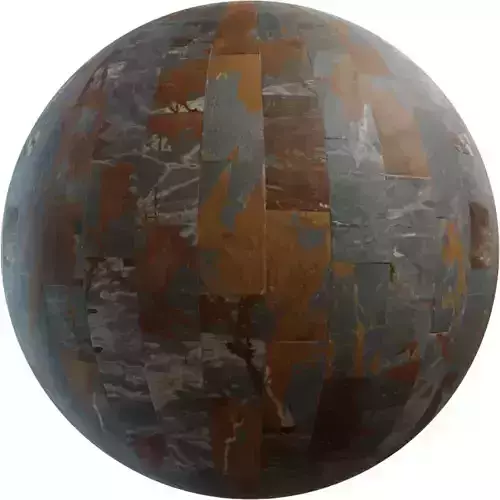 Blue Grey Marble Planks PBR Texture 