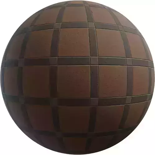 Chocolate Grid Floor Tiles PBR Texture