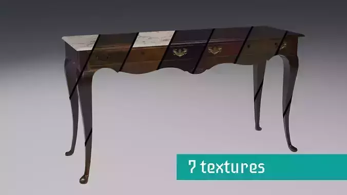 Hallway Console Wooden Table 7 textures