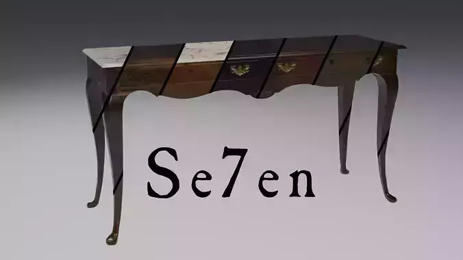 Hallway Console Wooden Table 7 textures