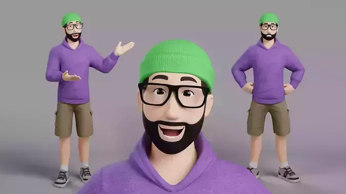 Cartoon Man Rigged