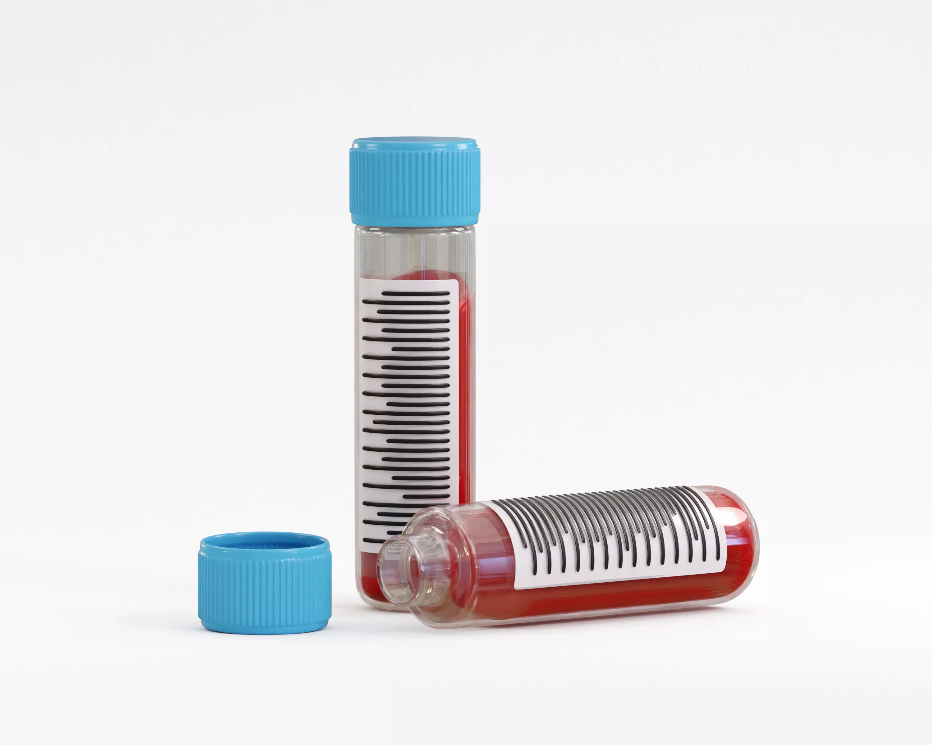 Blood Test Tube Low-poly 3D model_2