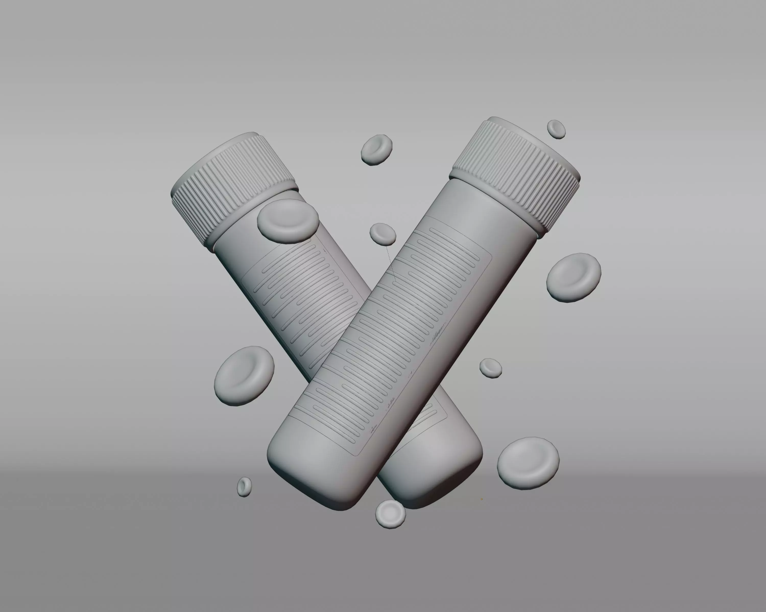 Blood Test Tube Low-poly 3D model_1