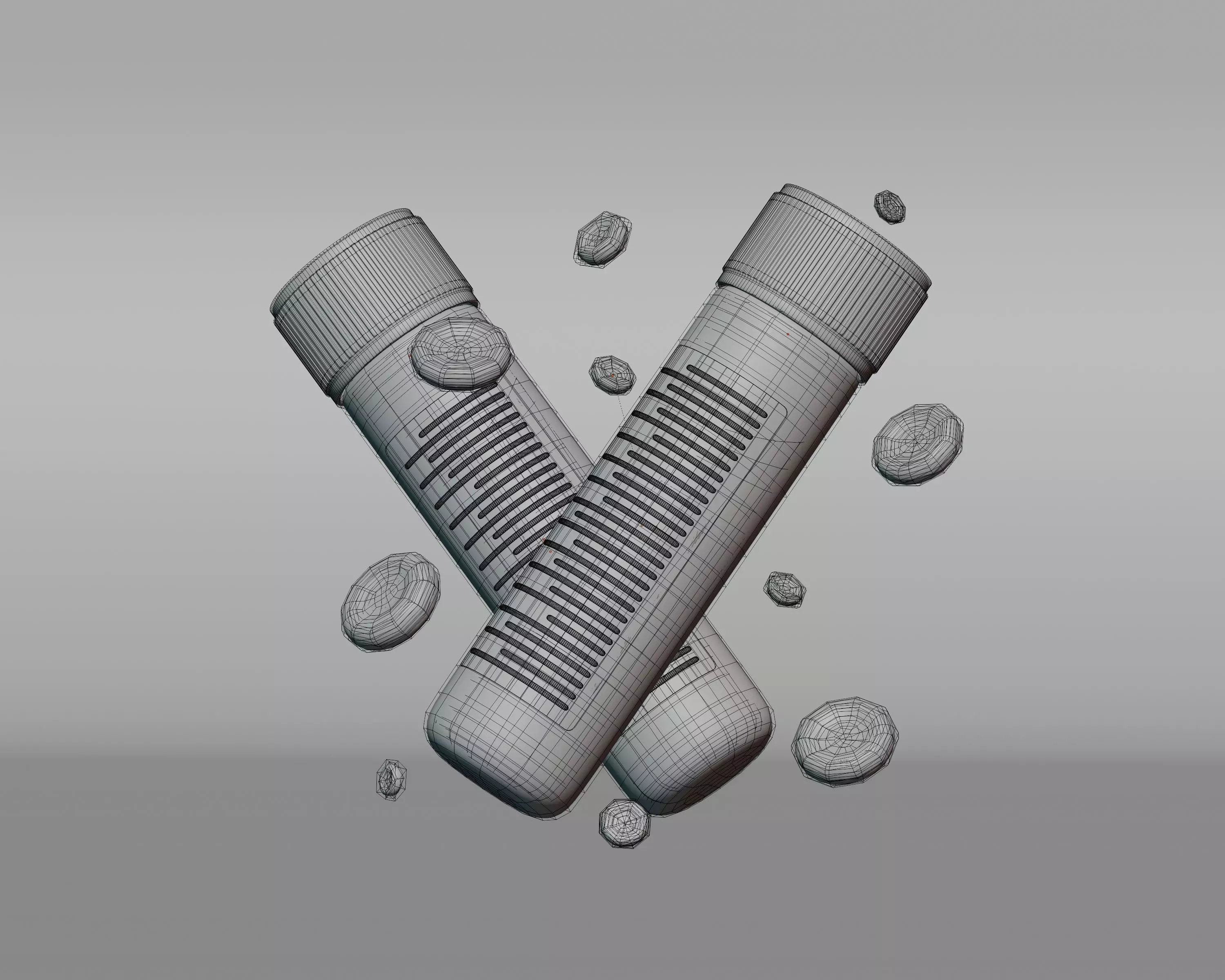 Blood Test Tube Low-poly 3D model_3