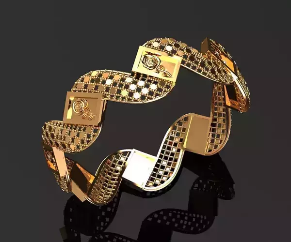 88 Rosette Wave Bangle 22gm