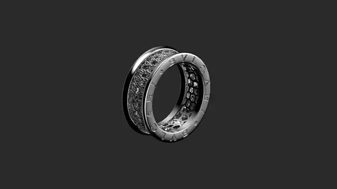 BULGARI - B ZERO 1 RING - TWO BAND WITH DIAMONDS 