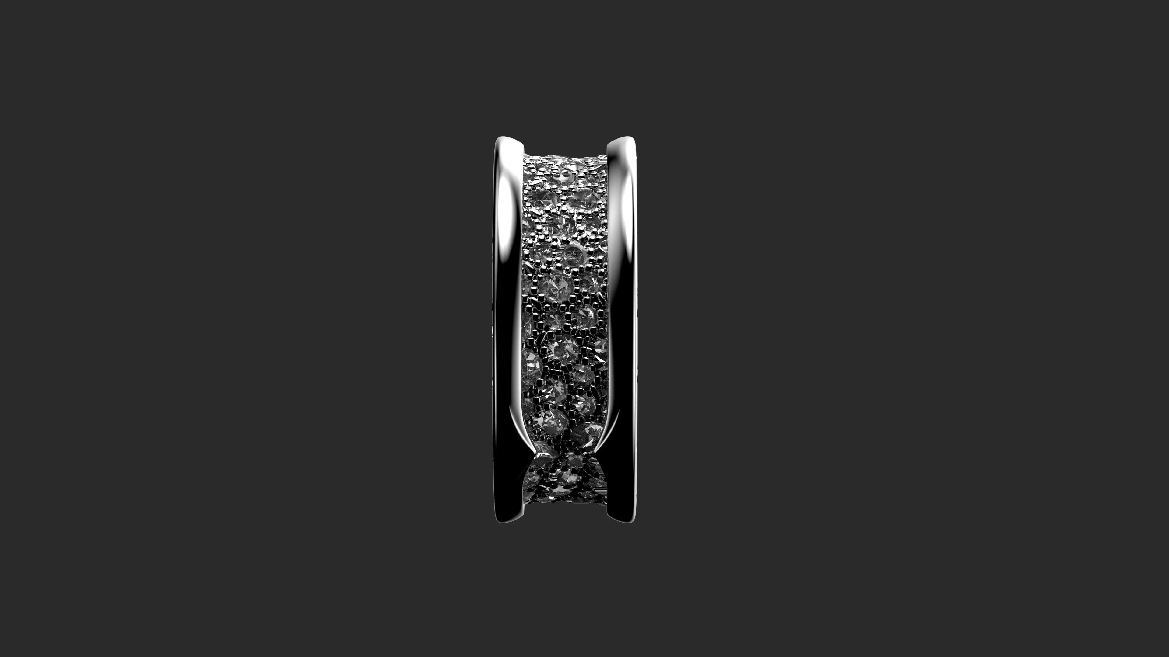 BULGARI - B ZERO 1 RING - TWO BAND WITH DIAMONDS  3D print model_2
