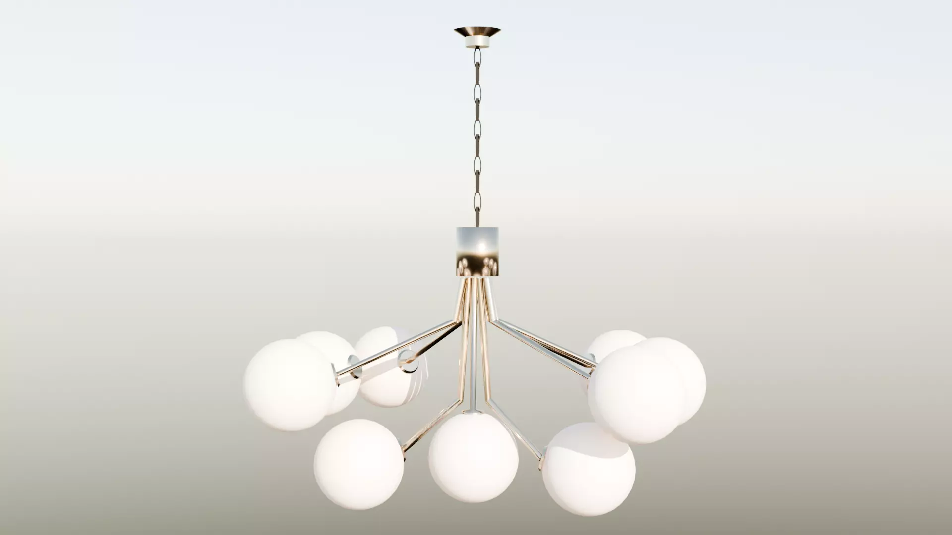 Modern Sputnik Chandelier Low-poly 3D model