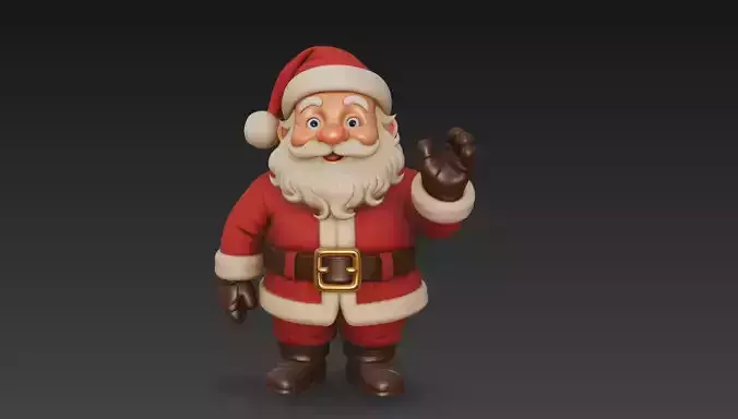 High Quality Stylized 3D Santa Claus Character  Christmas 