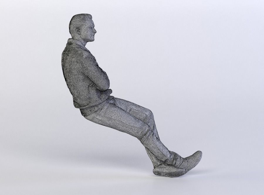 Ben 193 Man Sitting Arms Folded Legs Crossed 3D model_7