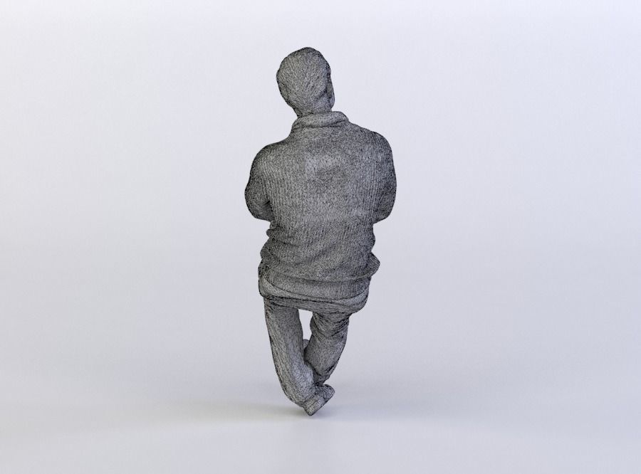 Ben 193 Man Sitting Arms Folded Legs Crossed 3D model_6