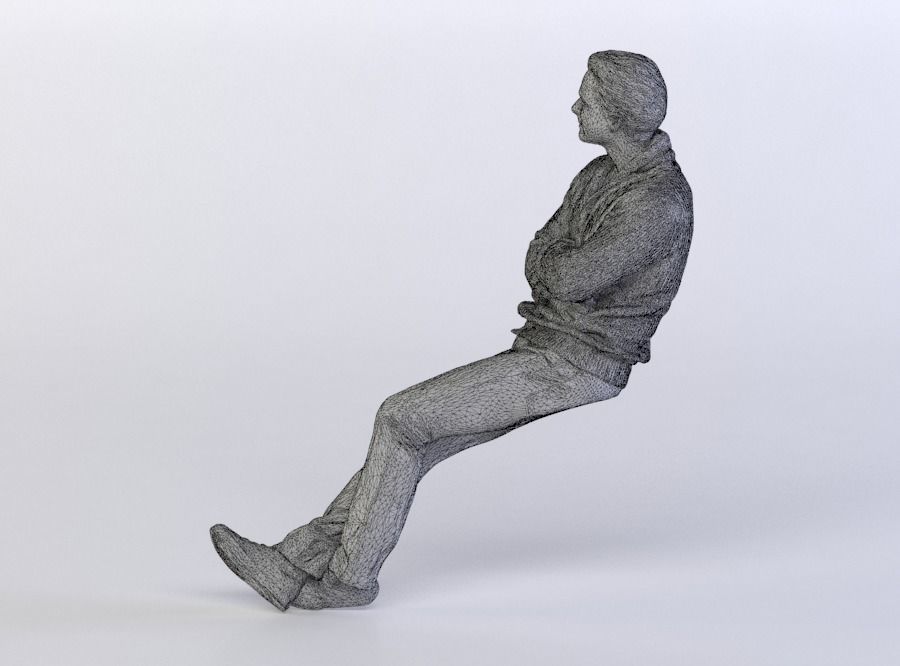 Ben 193 Man Sitting Arms Folded Legs Crossed 3D model_5