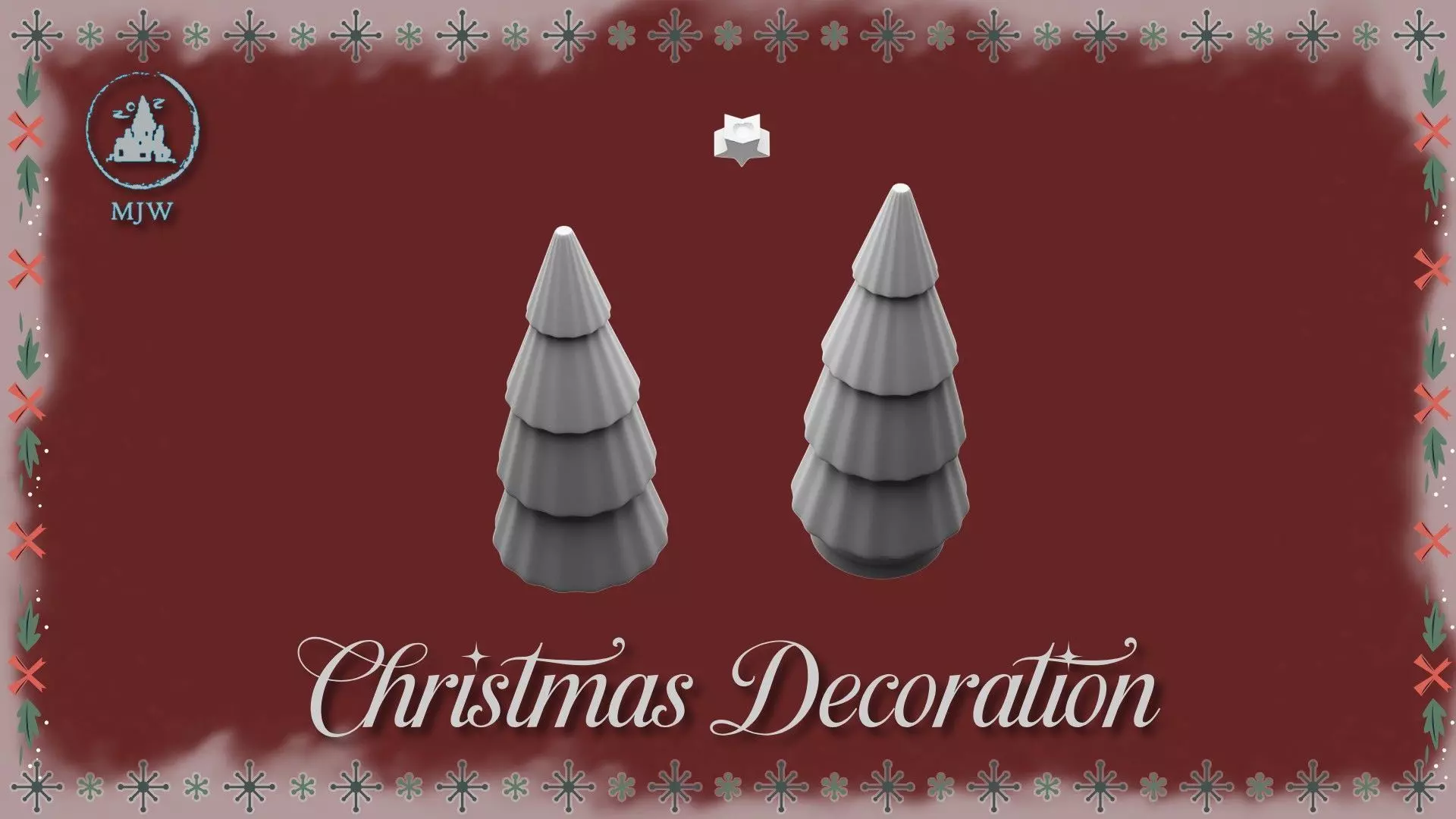 Christmas Miniature Set  Trumpet Candlesticks and Reindeer Bust 3D print model_19