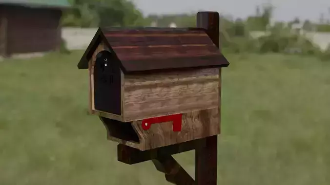 Wooden Mailbox Cover with Mailbox and Post
