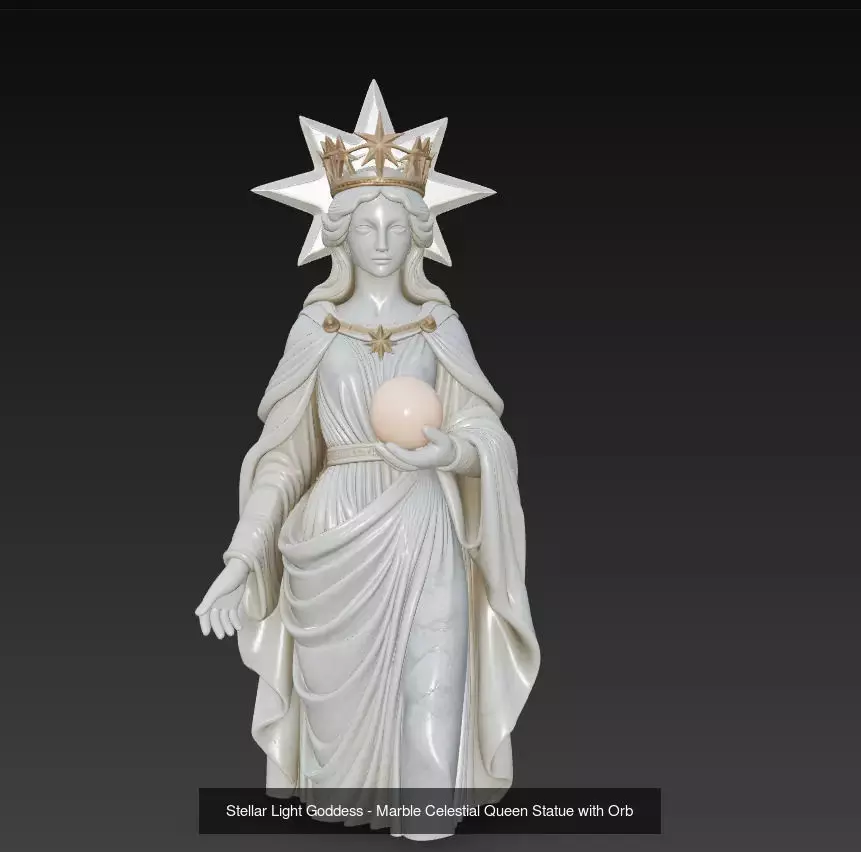 Celestial Marble Queens Divine Oracle Goddess Statue Collection _1
