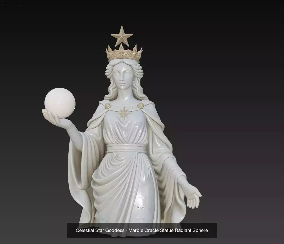 Celestial Marble Queens Divine Oracle Goddess Statue Collection _3