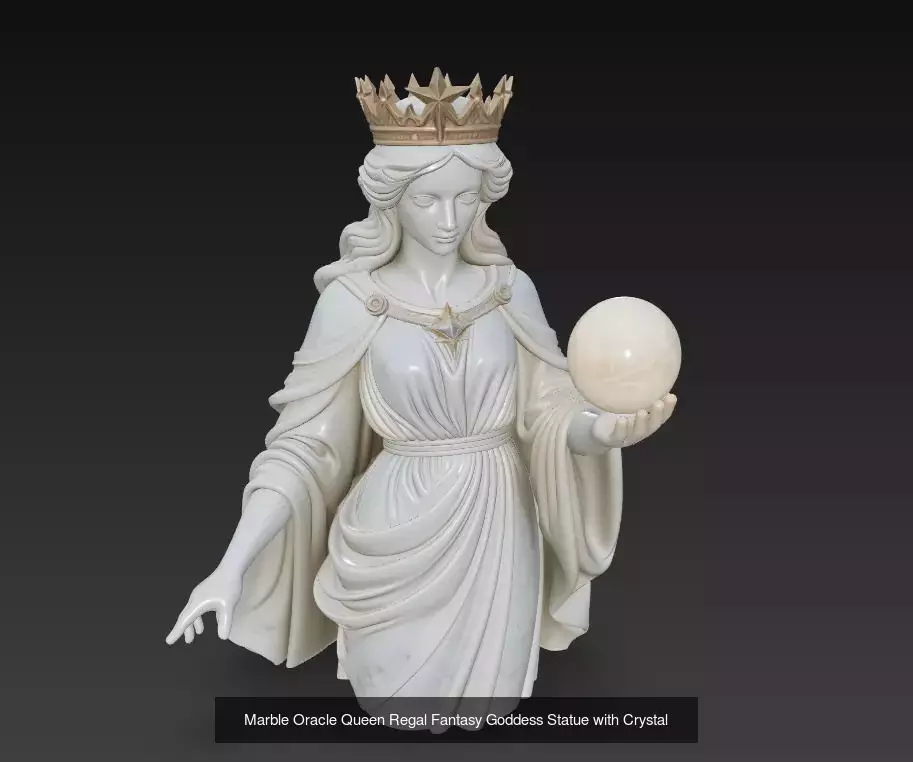 Celestial Marble Queens Divine Oracle Goddess Statue Collection _4