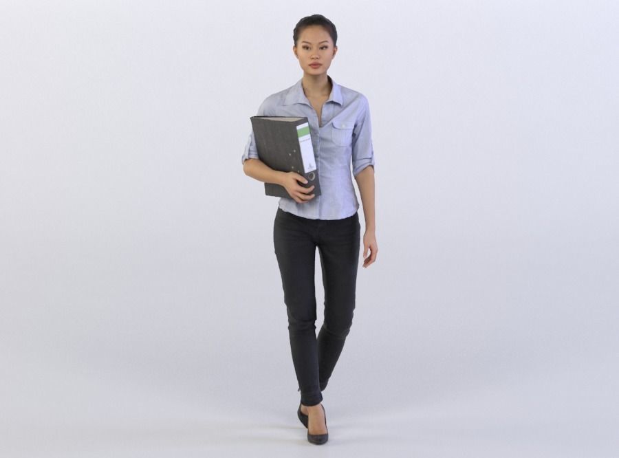 Mei 0314 Woman holding a folder 3D model_0