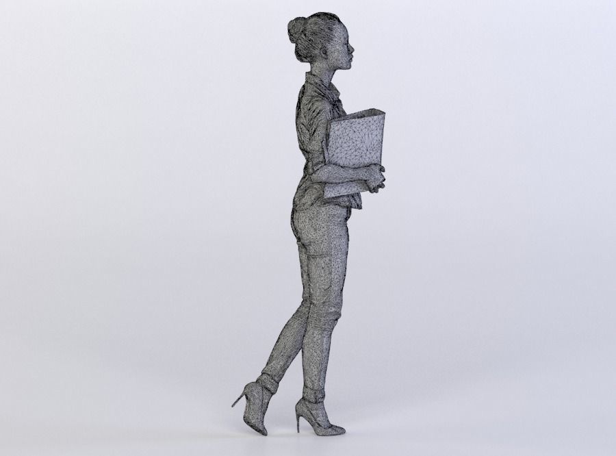 Mei 0314 Woman holding a folder 3D model_7