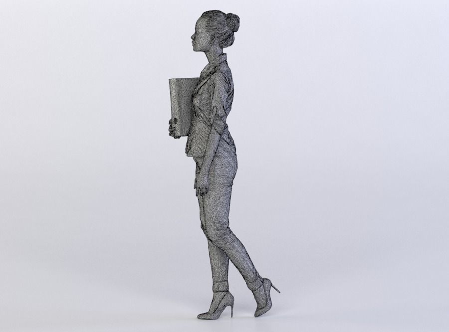 Mei 0314 Woman holding a folder 3D model_5