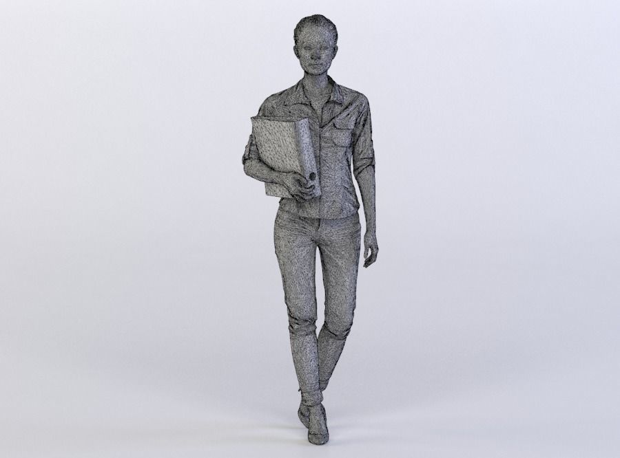 Mei 0314 Woman holding a folder 3D model_4