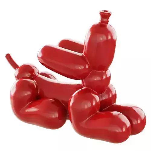 Red balloon dog sculpture