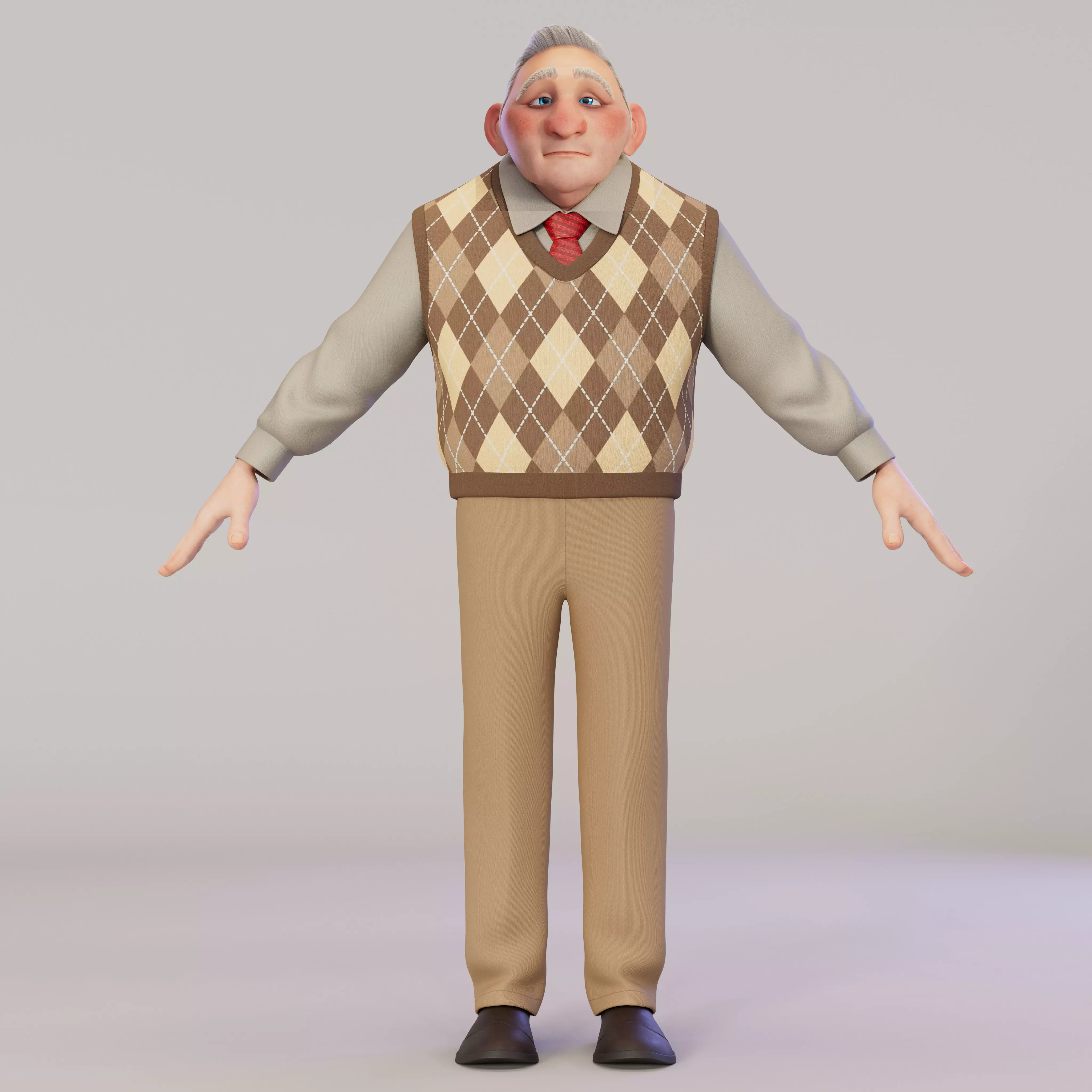 stylized character Barney 3D model_4