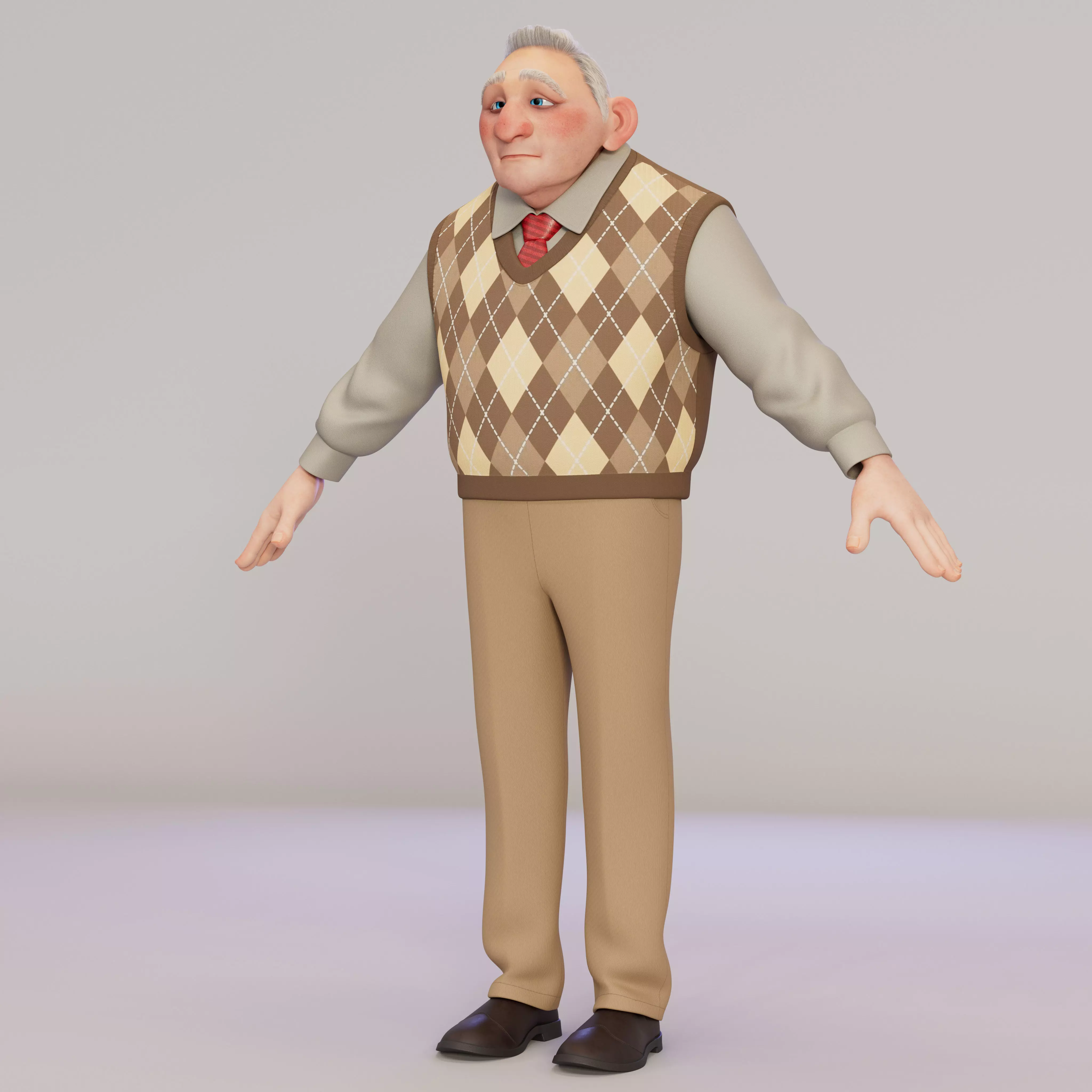 stylized character Barney 3D model_8