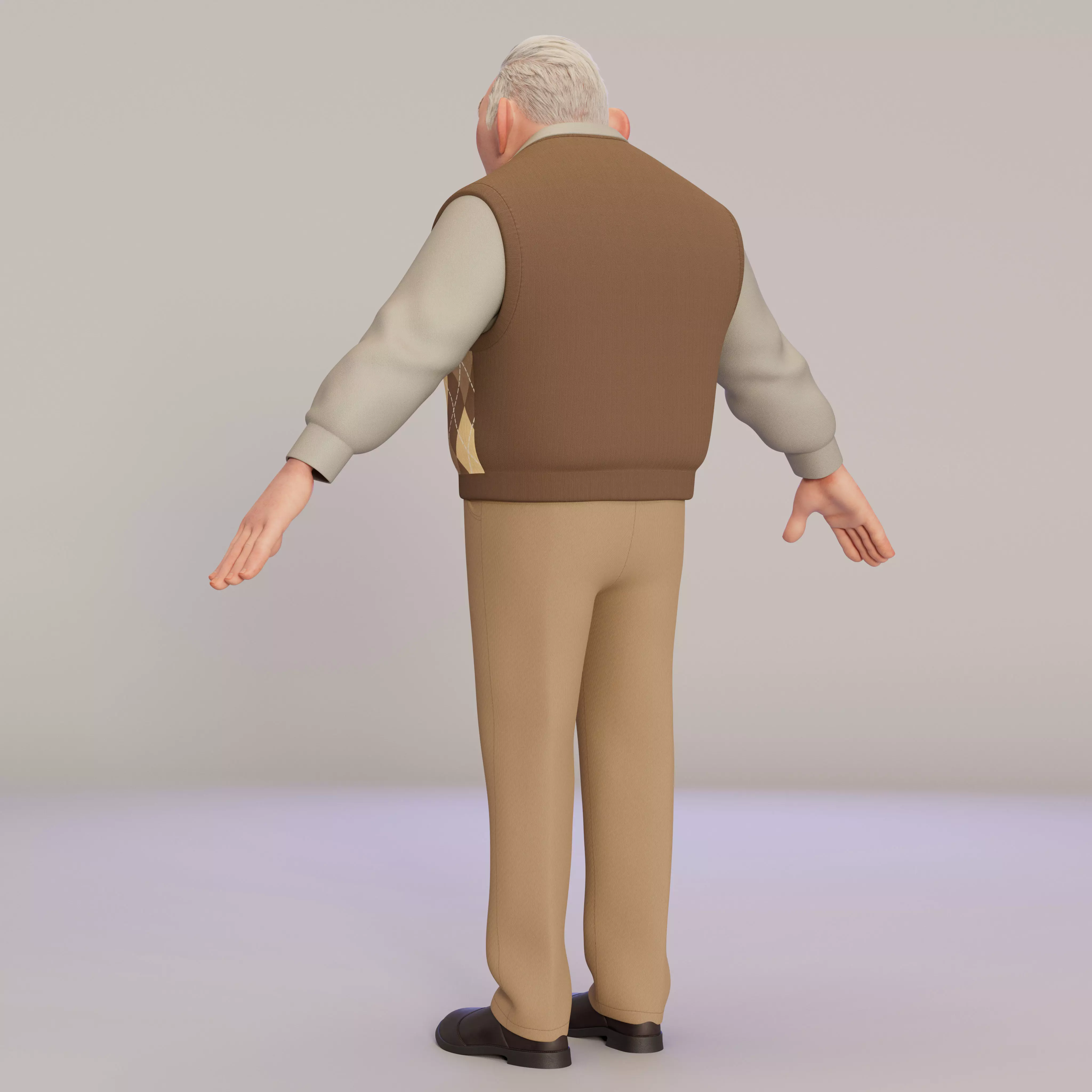 stylized character Barney 3D model_7