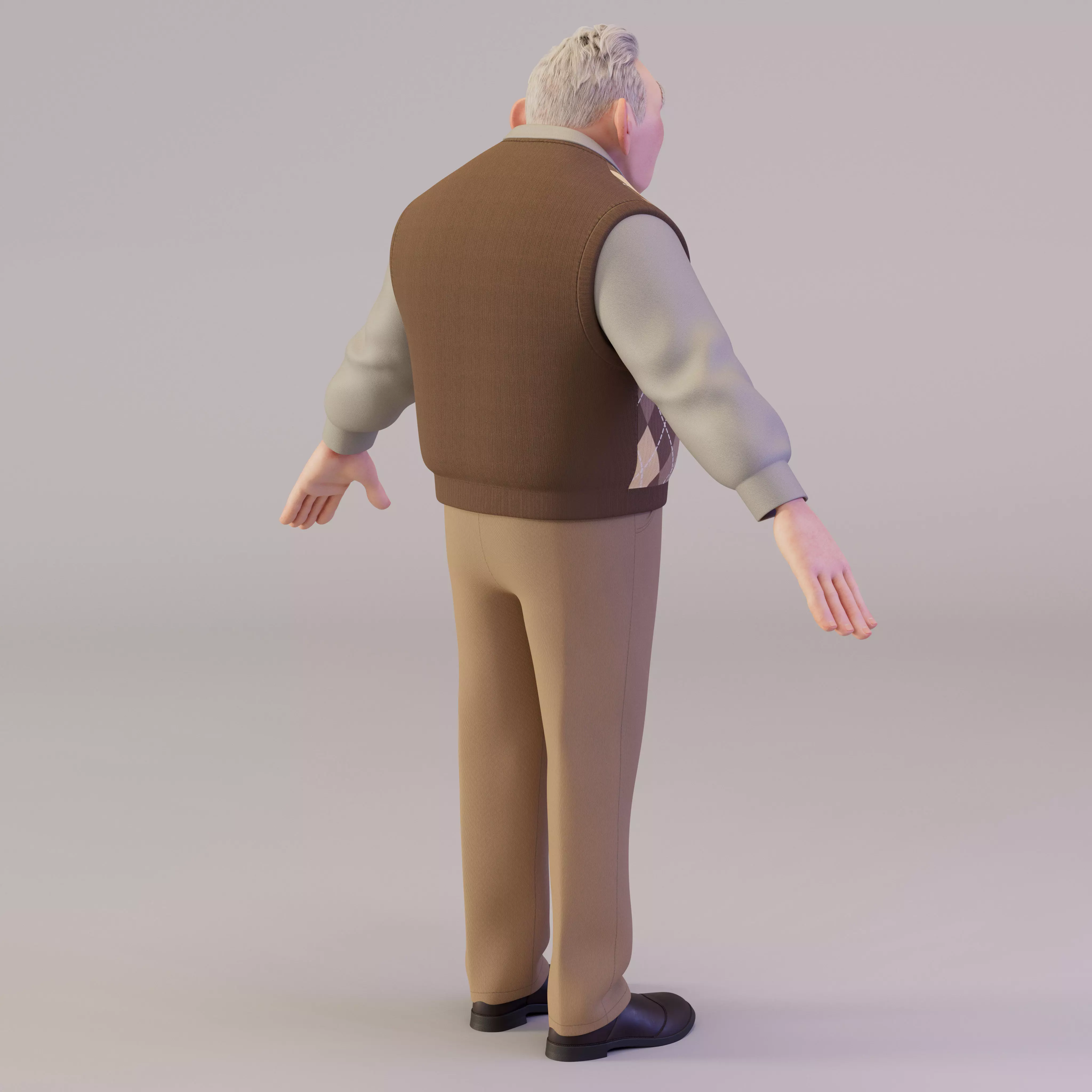 stylized character Barney 3D model_6